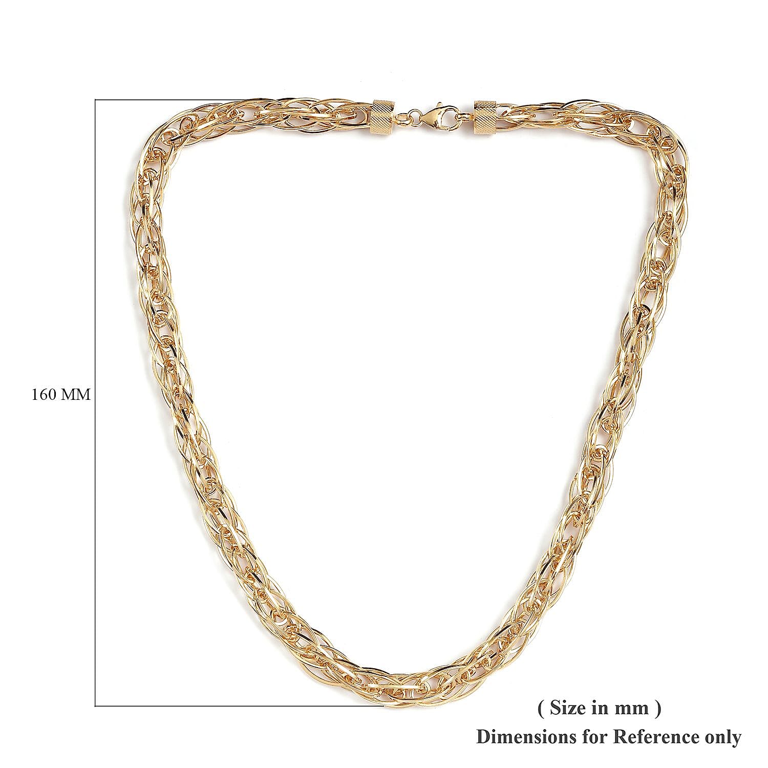 Yellow Gold Overlay Sterling Silver Prince of Wales Necklace (Size 20), Silver wt 54.70 Gms