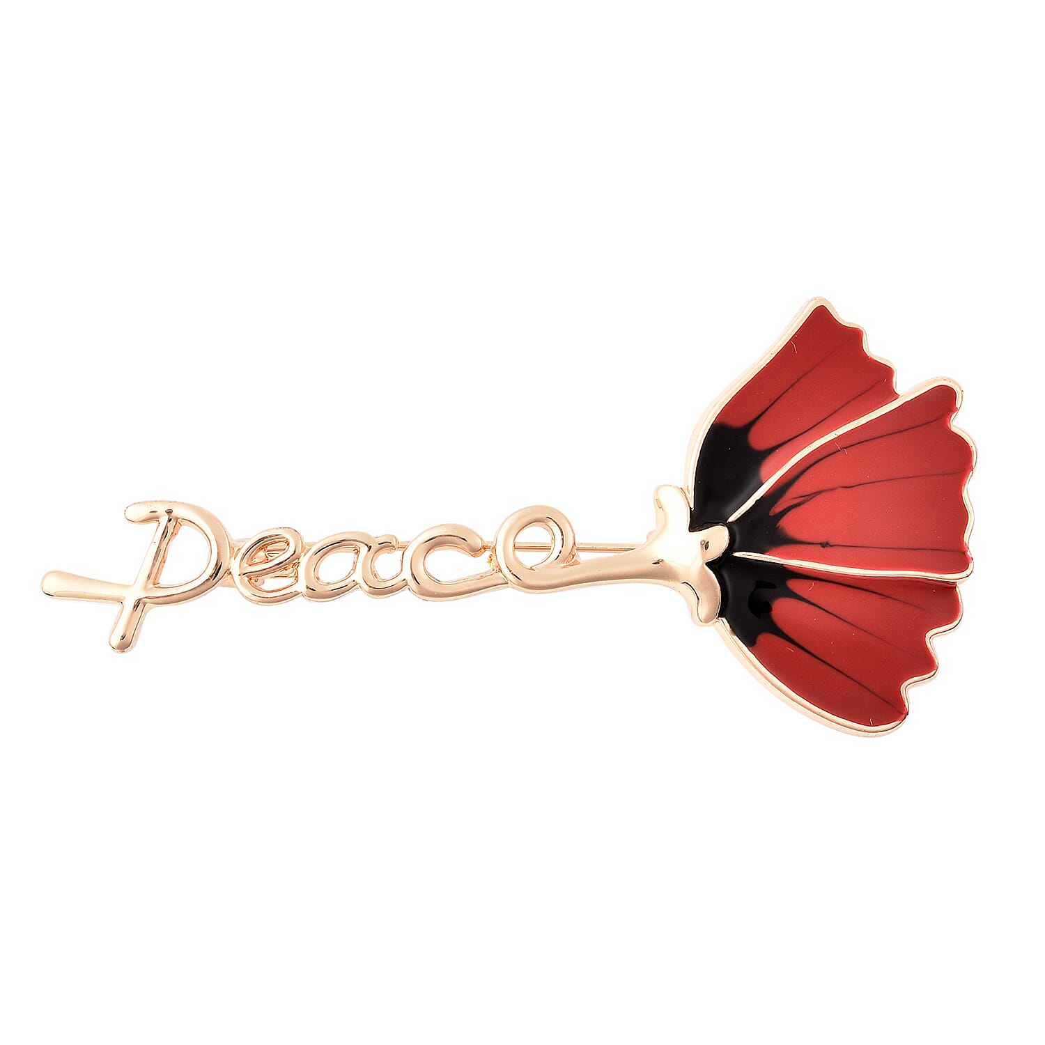 TJC  Design - Enamelled  Flower Brooch in Yellow Gold Tone