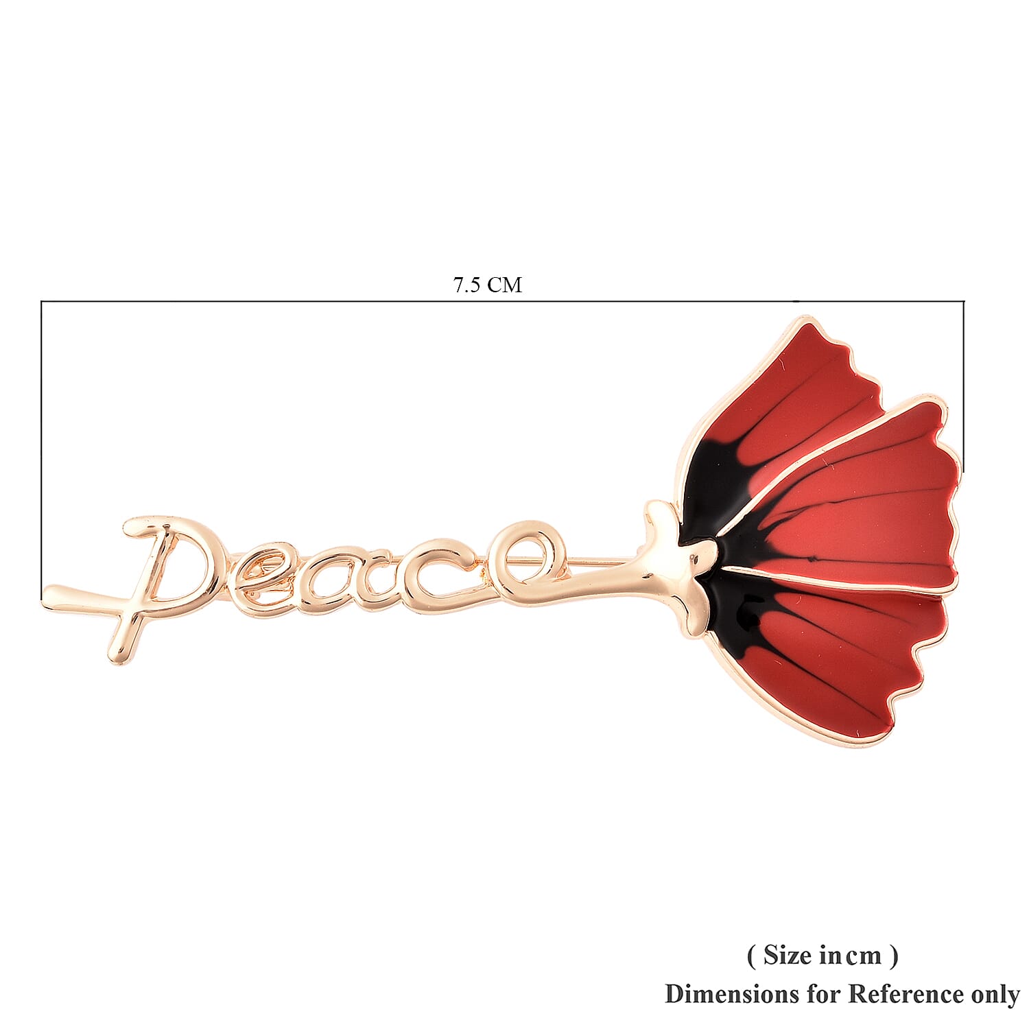 TJC  Design - Enamelled  Flower Brooch in Yellow Gold Tone