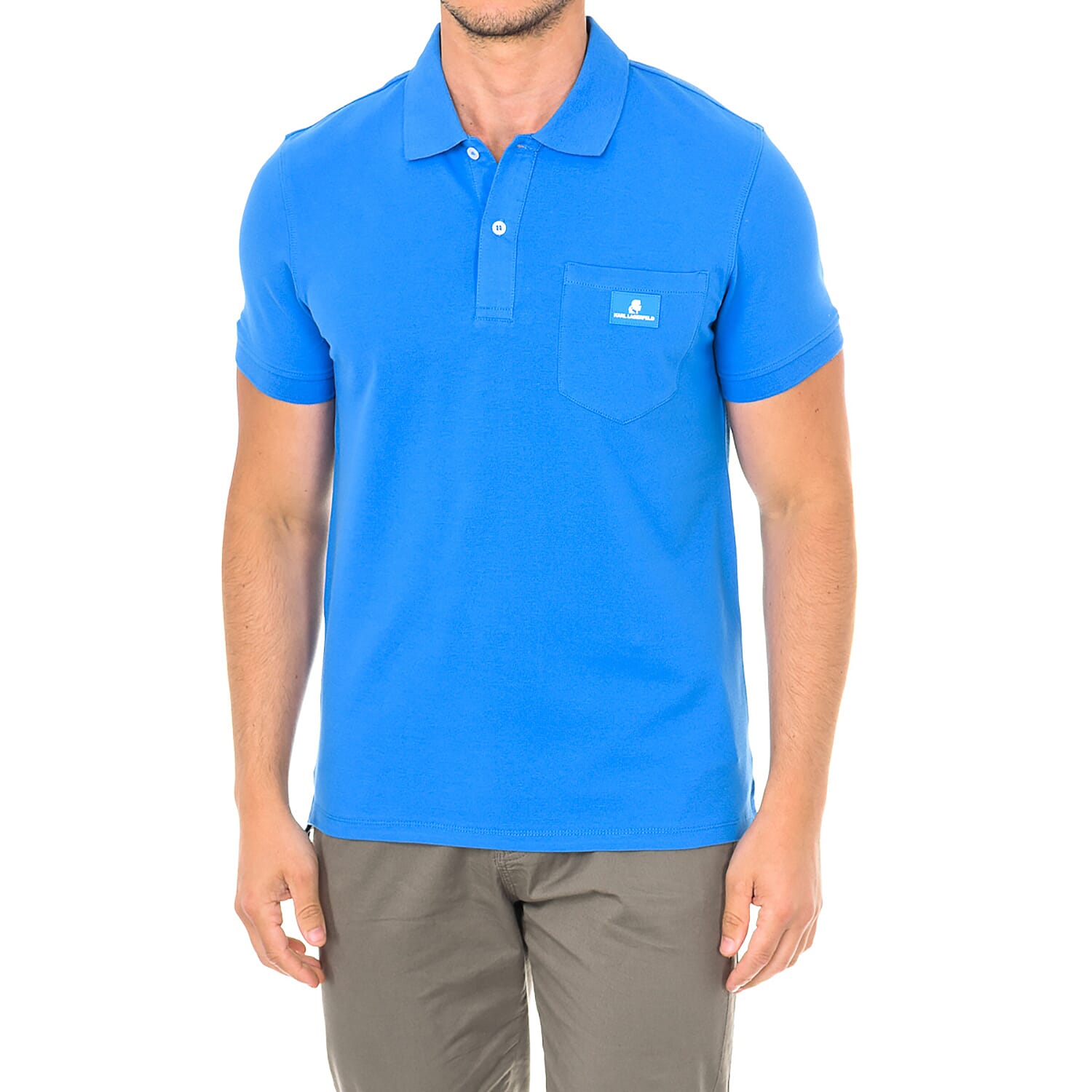 Karl Lagerfeld - Mens Basic Polo Short Sleeve - Blue Size S