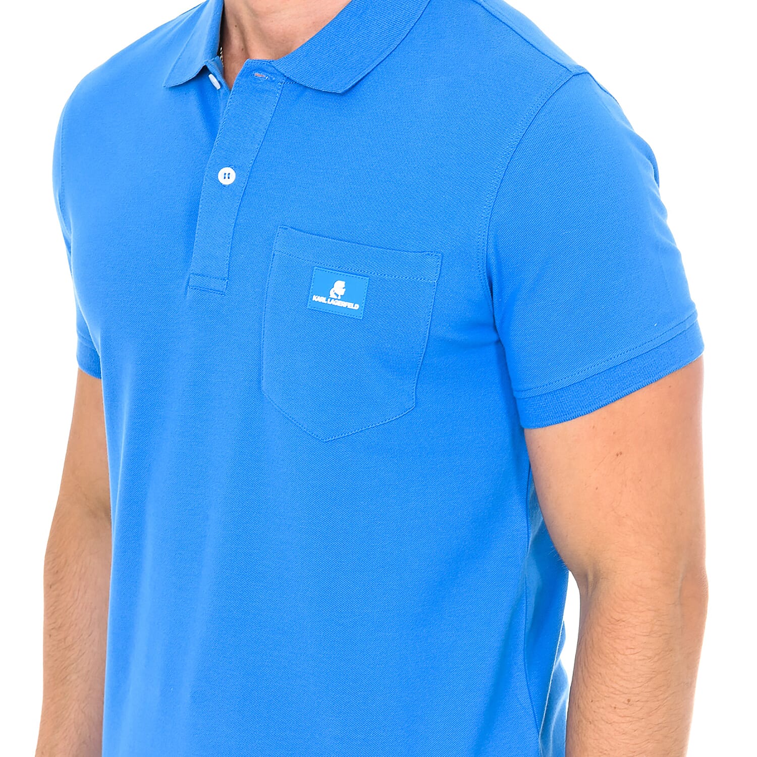 Karl Lagerfeld - Mens Basic Polo Short Sleeve - Blue Size S