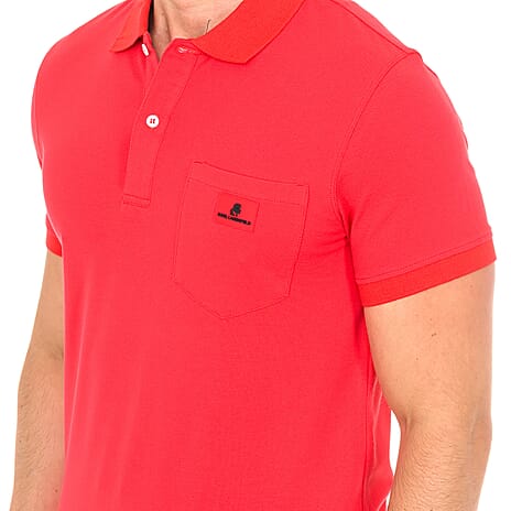Karl Lagerfeld - Mens Basic Polo Short Sleeve - Red Size S
