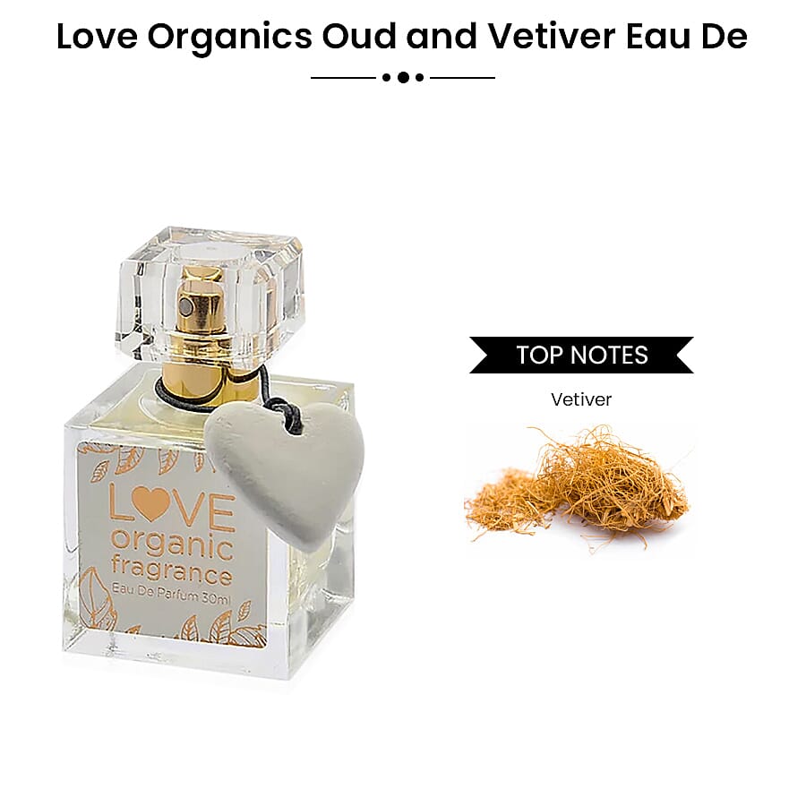Love Organics: Oud & Vetiver Eau De Parfum - 30ml(With Free 10ml Purse Spray)