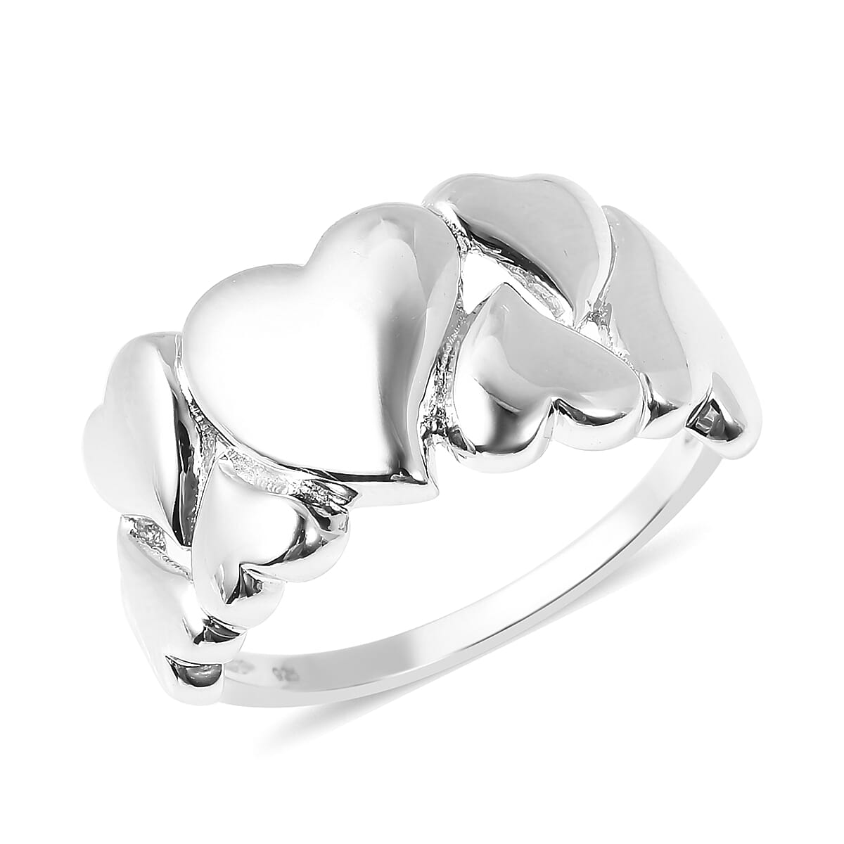 RACHEL GALLEY Rhodium Overlay Sterling Silver Heart Ring