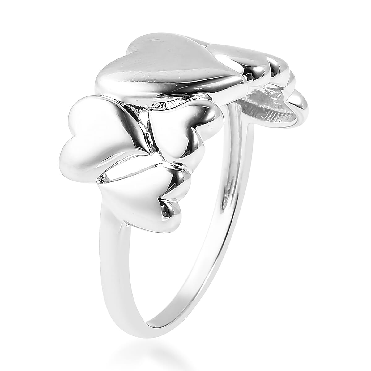 RACHEL GALLEY Rhodium Overlay Sterling Silver Heart Ring