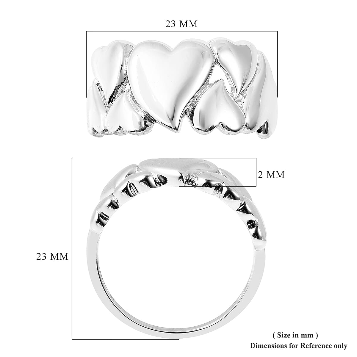 RACHEL GALLEY Rhodium Overlay Sterling Silver Heart Ring