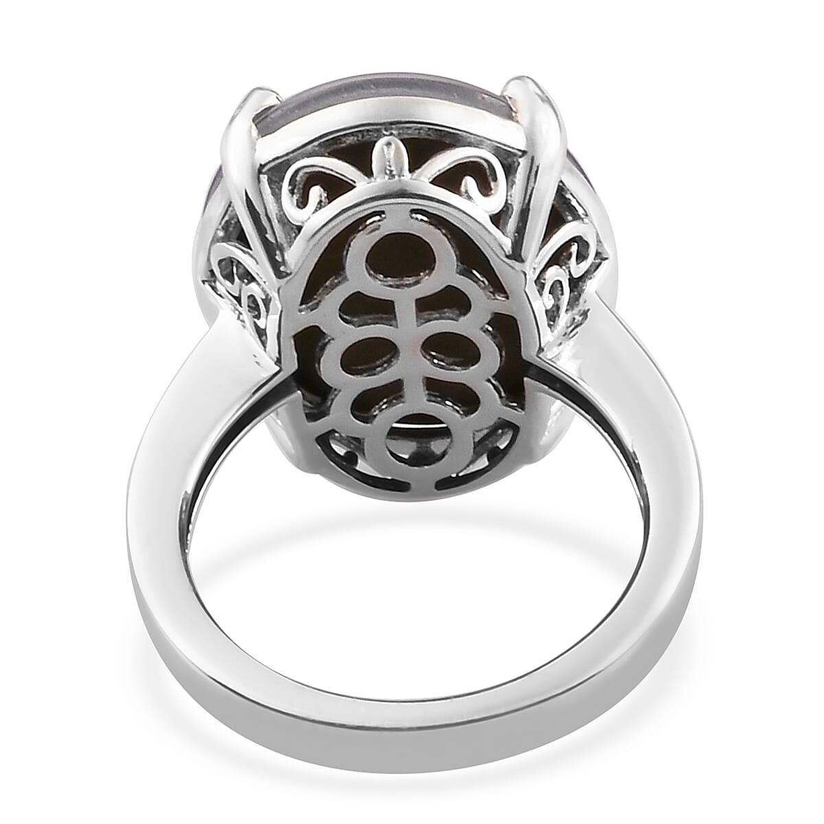 Extremely Rare Size- AAA Boulder Opal (OV 20X15 mm) Ring in Platinum Overlay Sterling Silver