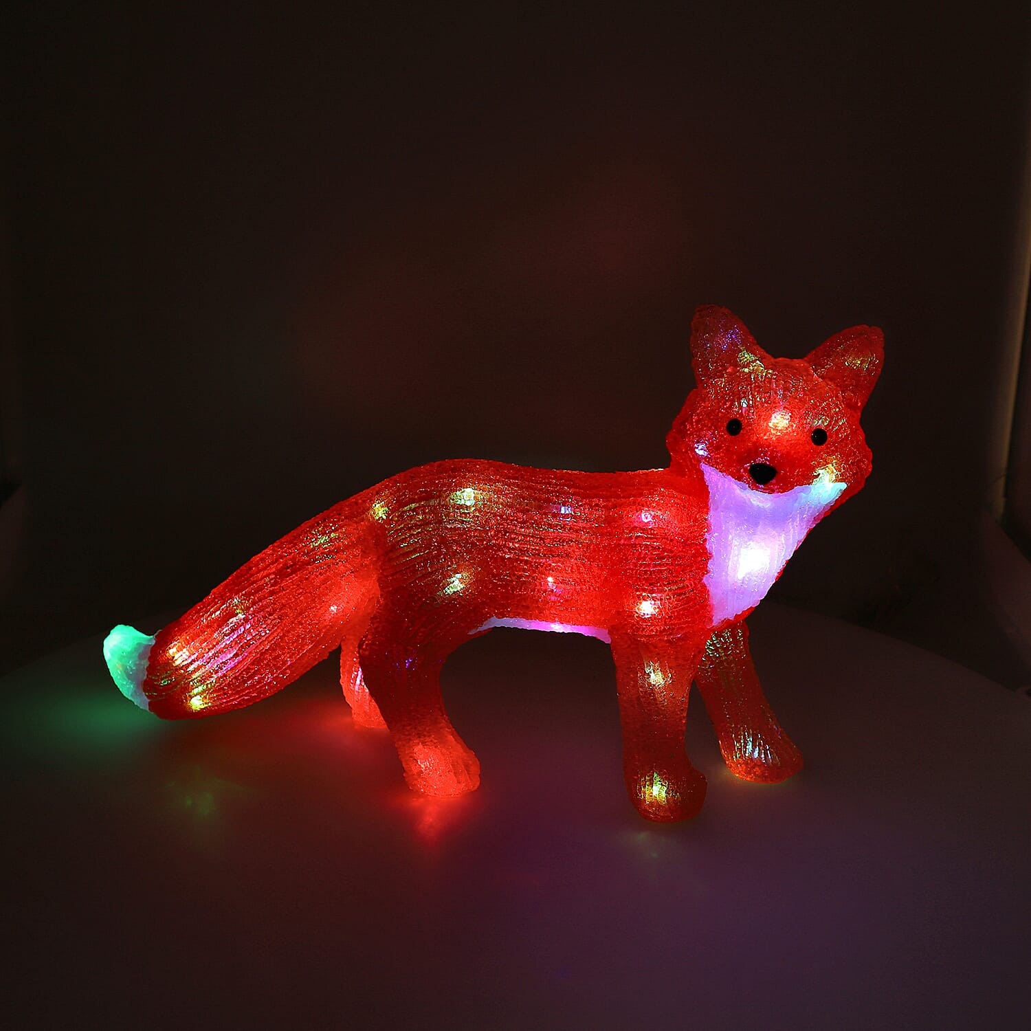 Indoor-Outdoor Decorative Fox Lamp with Multicolour Light (Size 53x30 Cm)