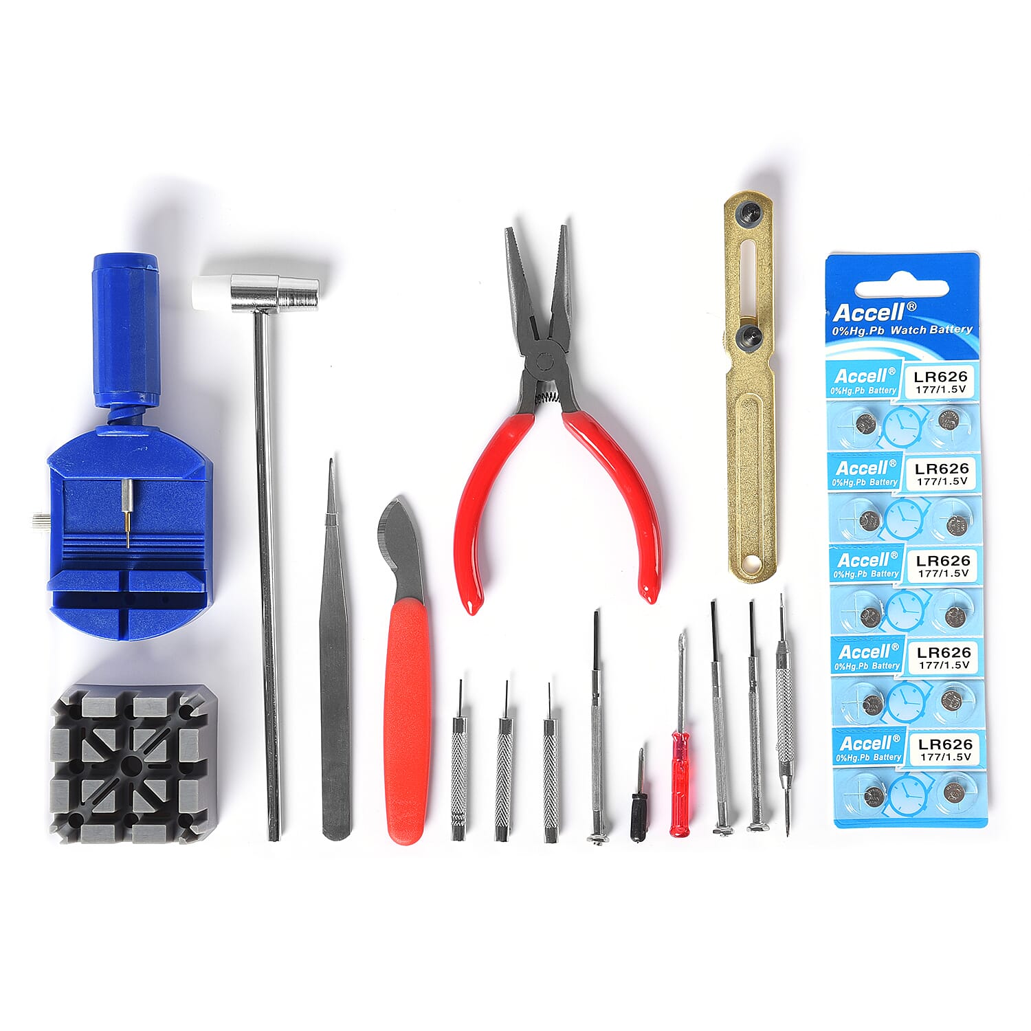 Watch Repair Tool Kit (17 Watch Repairing Tools and 10 Watch Batteries)