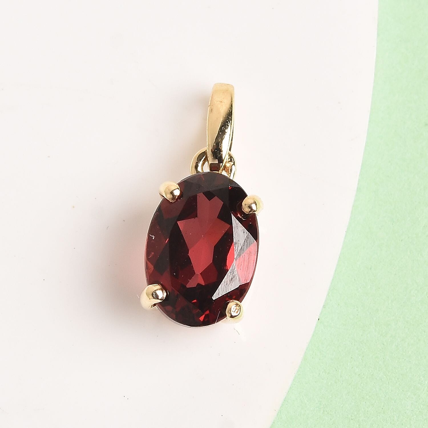 9K Yellow Gold Orissa Rose Garnet Solitaire Pendant 1.00 Ct.