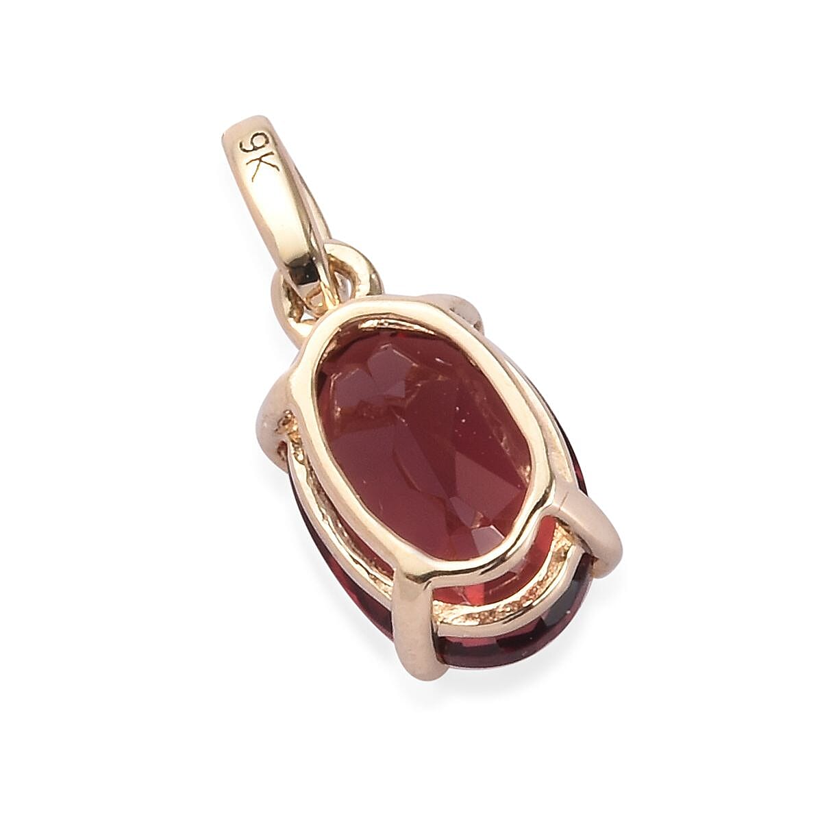 9K Yellow Gold Orissa Rose Garnet Solitaire Pendant 1.00 Ct.