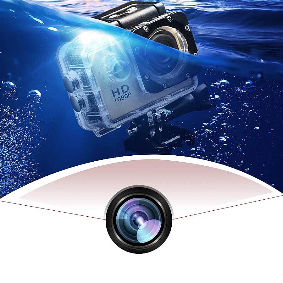 1080P HD TFT Screen Action Camera with 100 Degree Wide Angle - Rose Gold