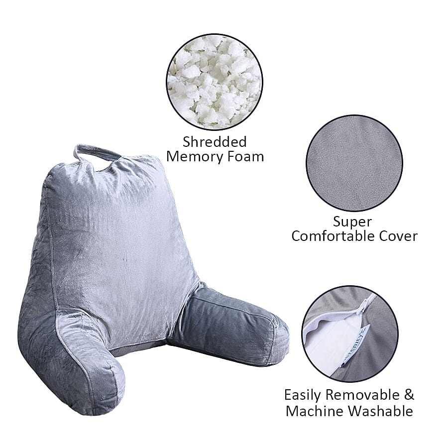 Memory Foam Reading Pillow with Arms and Removable Cover