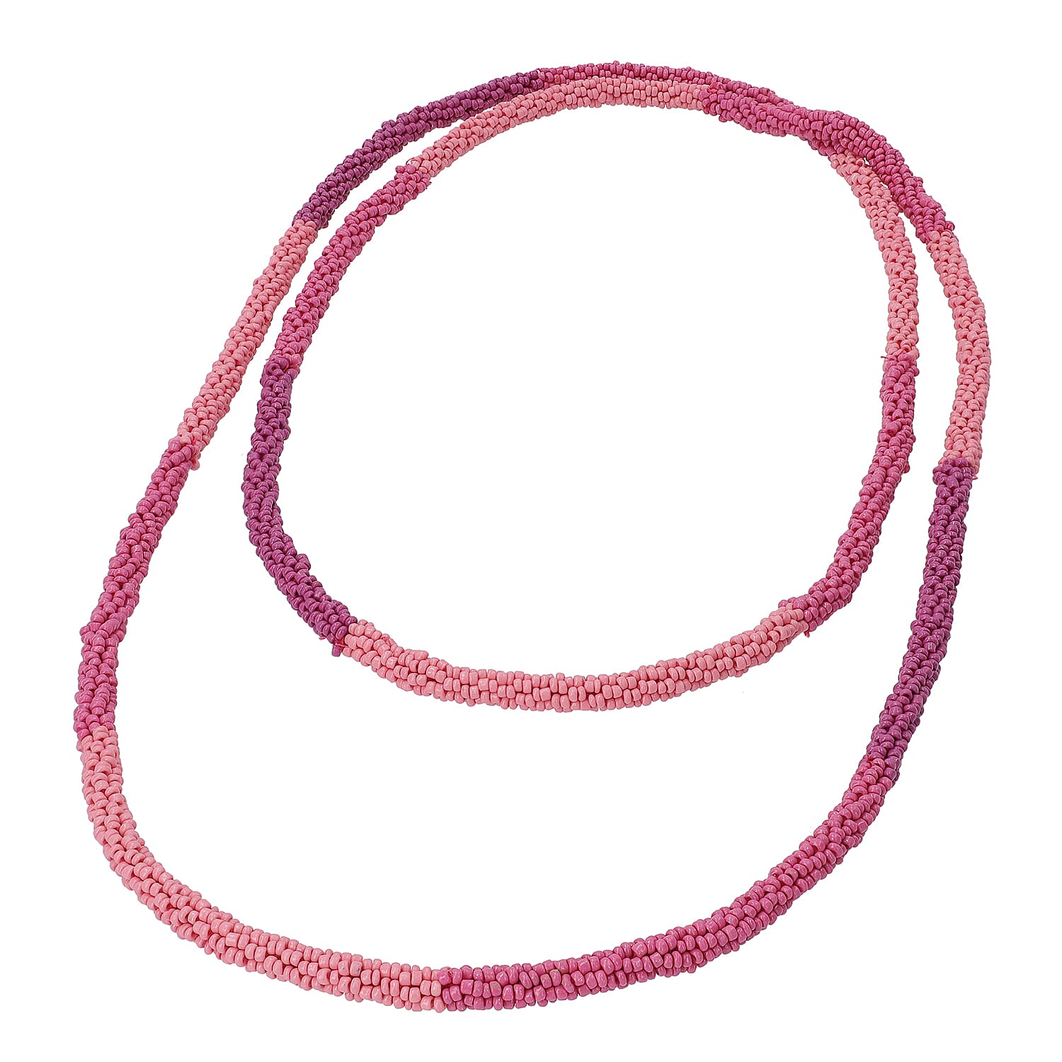 New Arrival- Endless Bead Necklace (Size 58) - Pink Lapidocrocite Colour