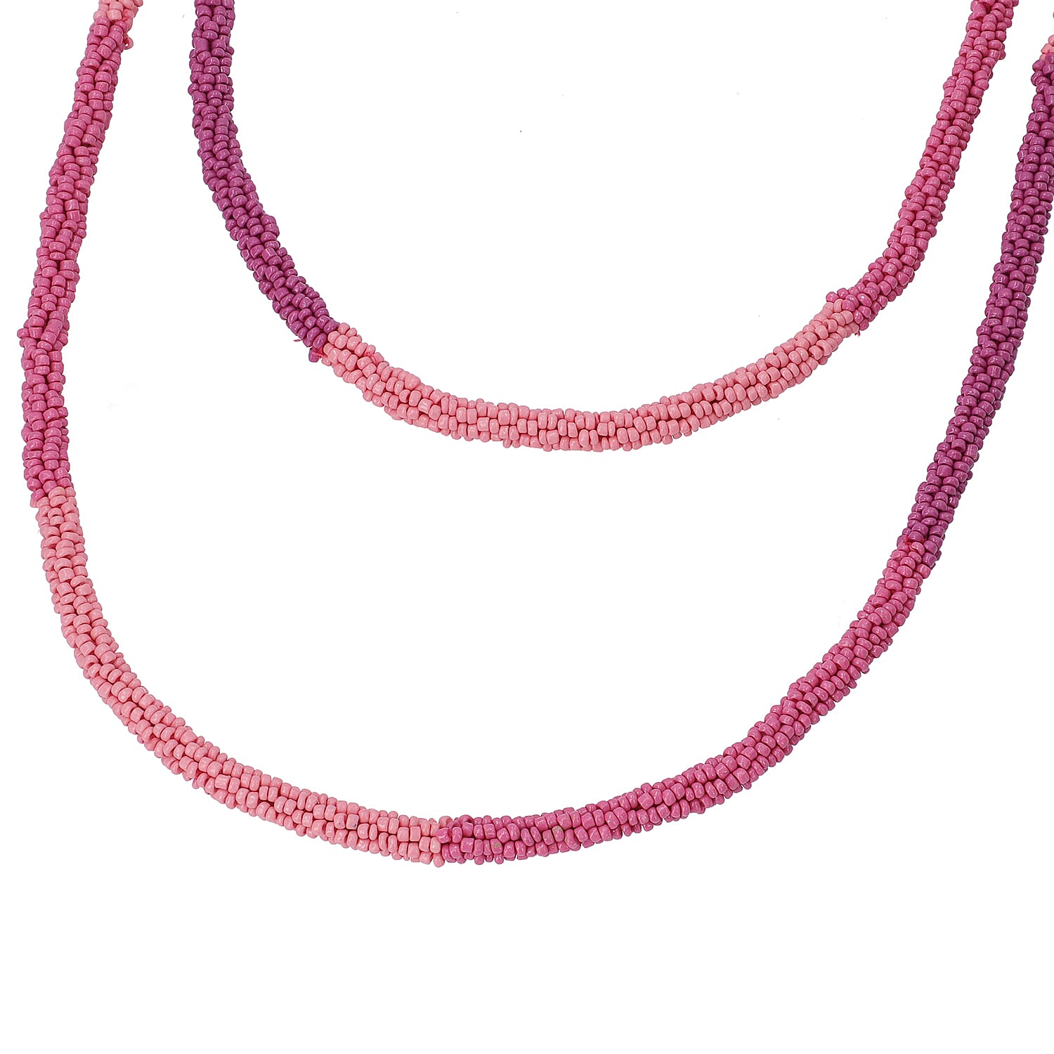 New Arrival- Endless Bead Necklace (Size 58) - Pink Lapidocrocite Colour