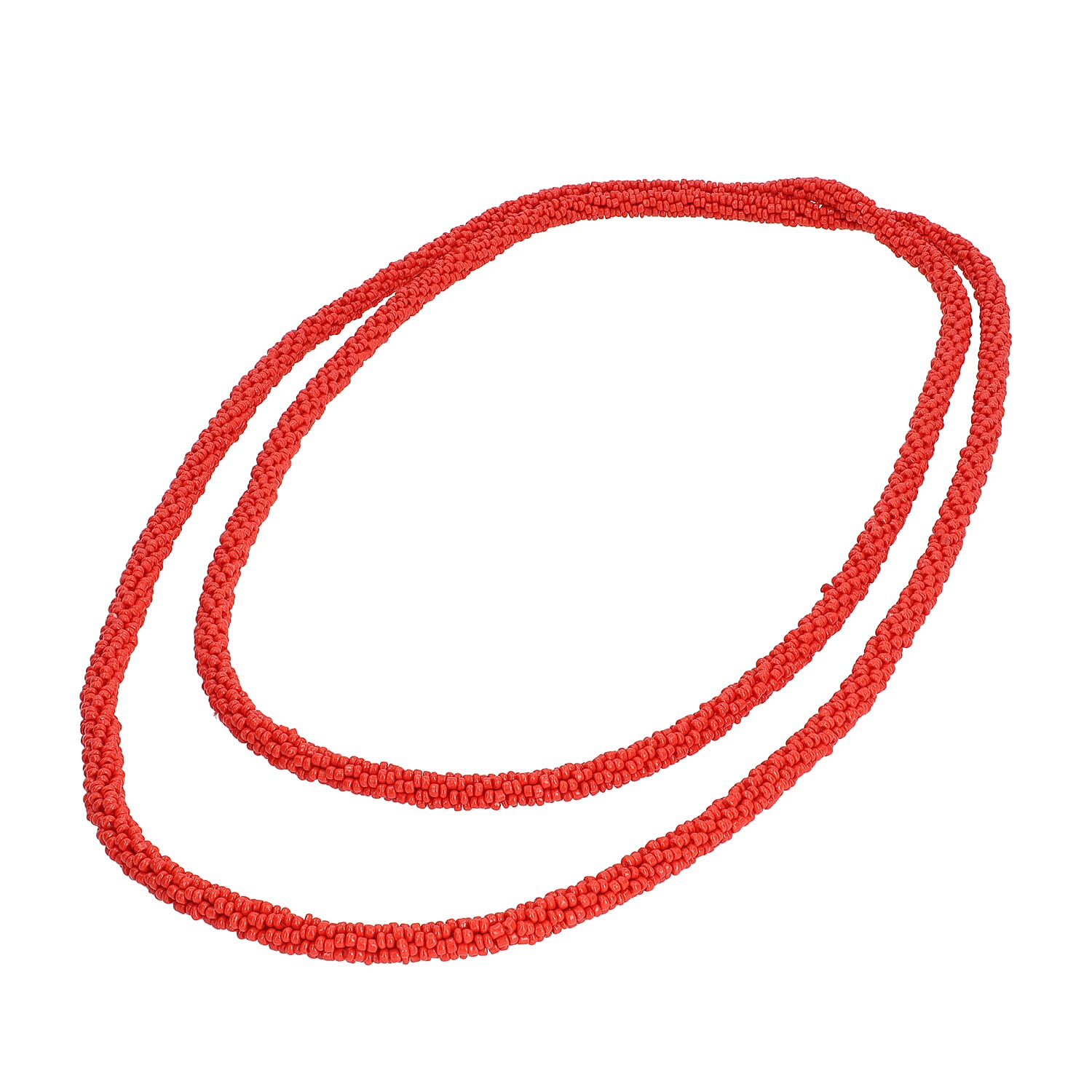 New Arrival- Endless Bead Necklace (Size 58) - Ruby Colour
