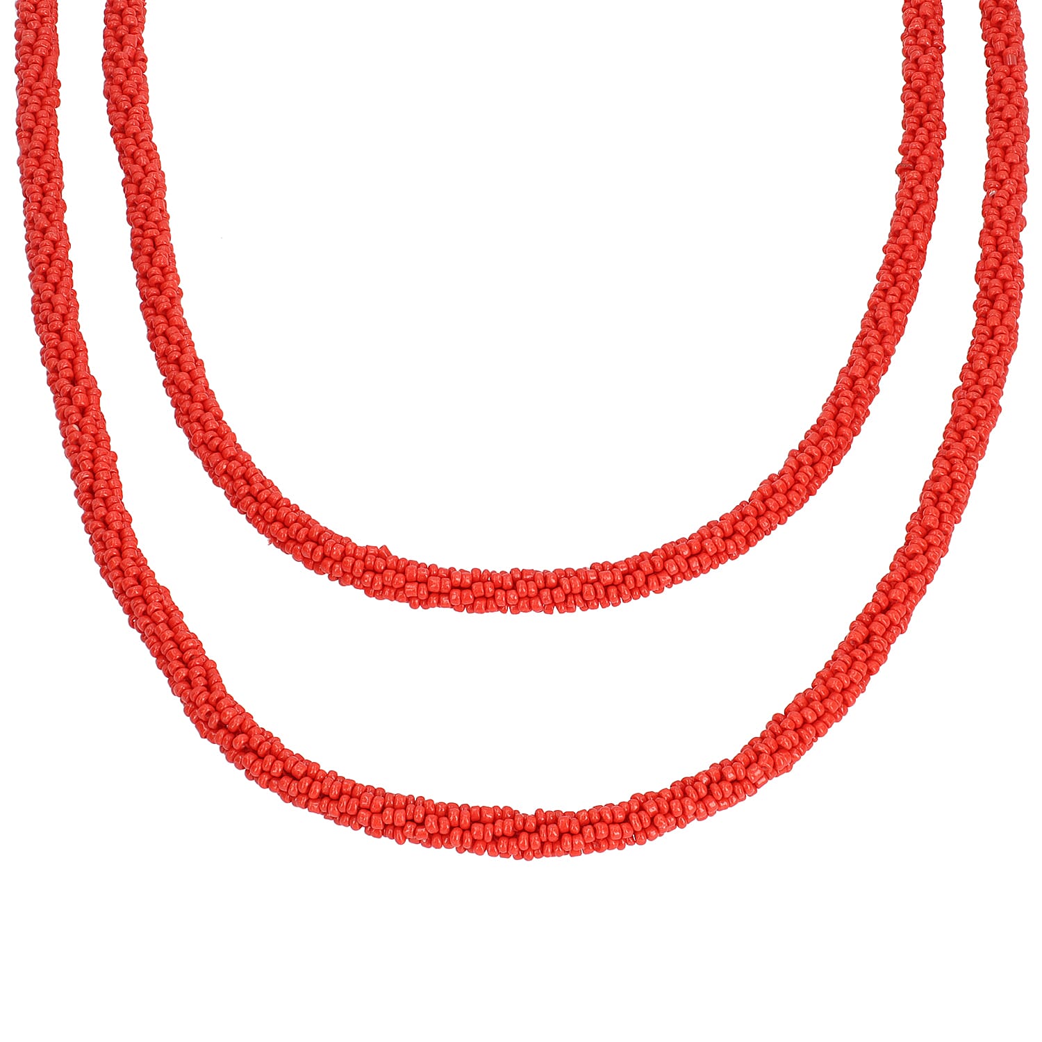 New Arrival- Endless Bead Necklace (Size 58) - Ruby Colour