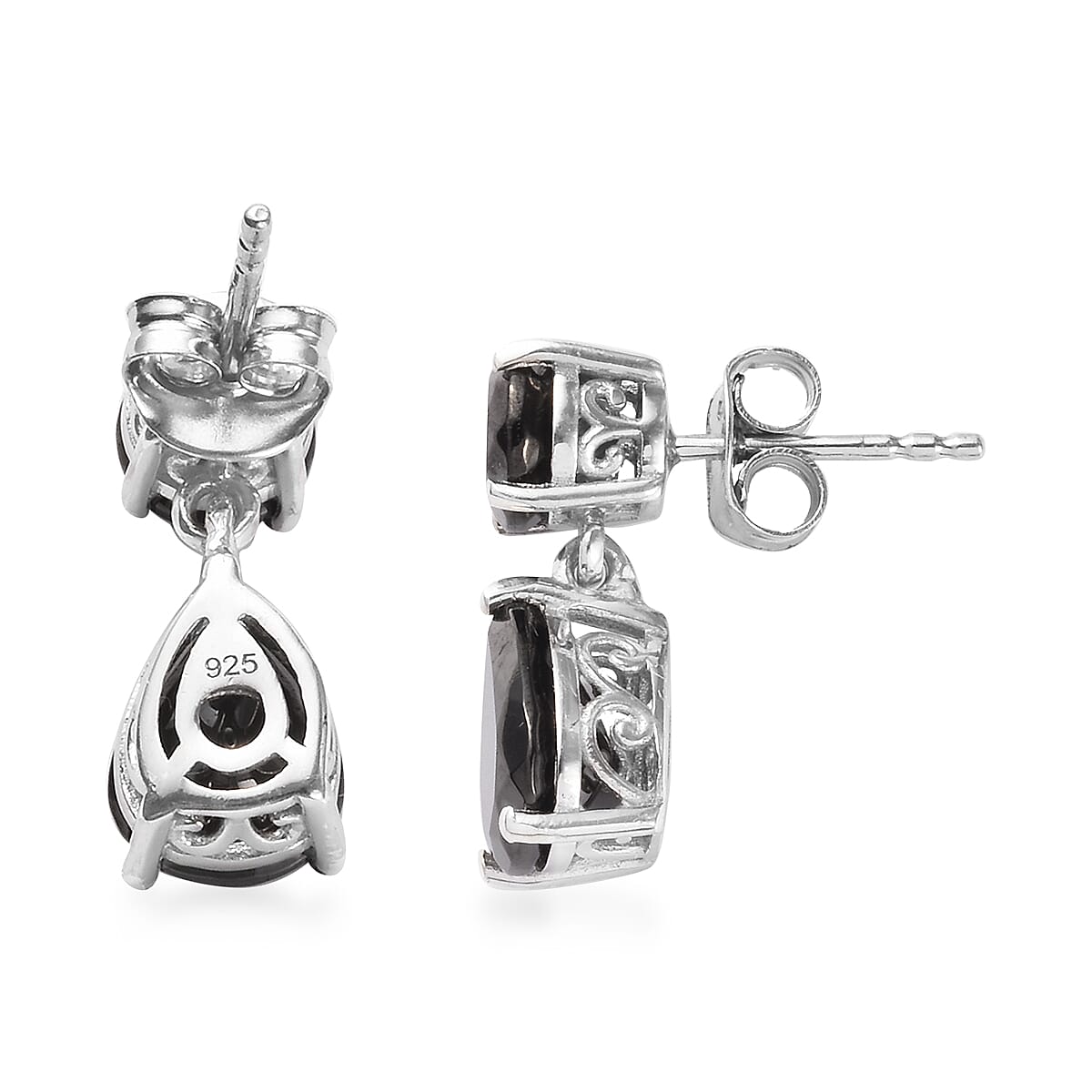 Elite Shungite Earrings (with Push Back) in Platinum Over Sterling Silver 3.08 Ct.