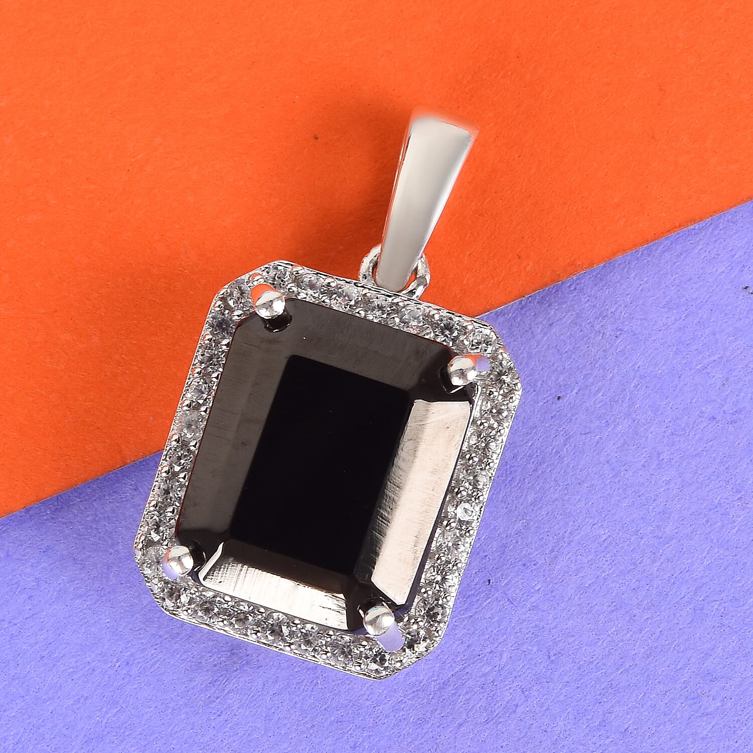 Elite Shungite and Natural Cambodian Zircon Pendant in Platinum Overlay Sterling Silver 4.21 Ct.