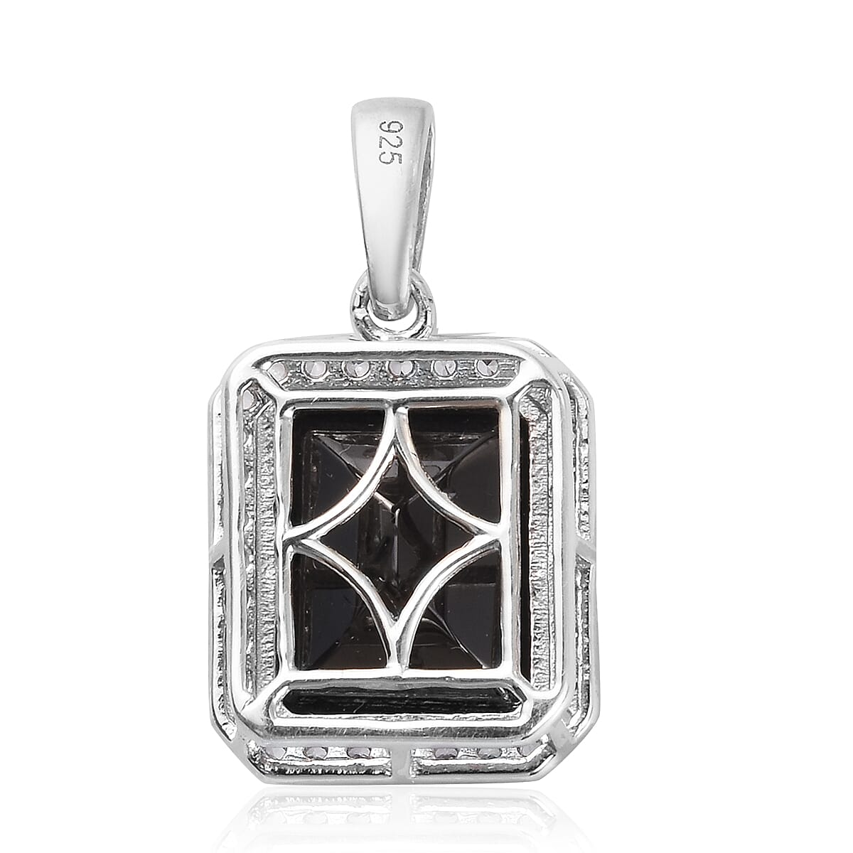 Elite Shungite and Natural Cambodian Zircon Pendant in Platinum Overlay Sterling Silver 4.21 Ct.