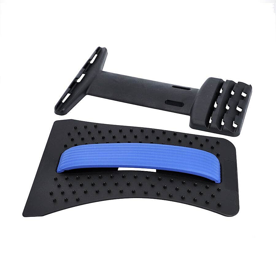 Back Stretcher with Adjustable Back Support  (39x25cm) - Black and Blue Colour