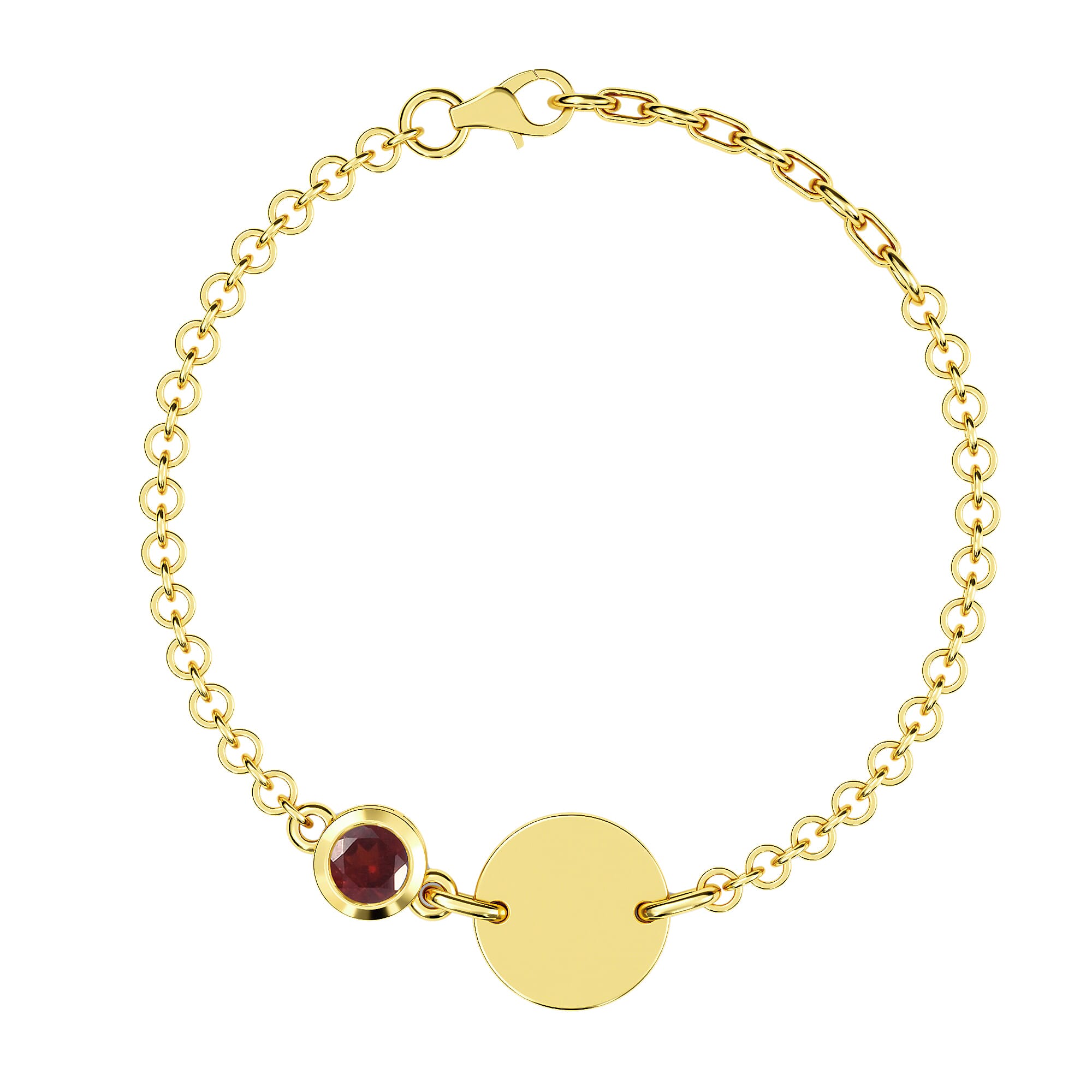 Mozambique Garnet Bracelet (Size 5 with 1 inch Extender) in 14K Gold Overlay Sterling Silver 1.16 Ct, Silver Wt 6.17 Gms