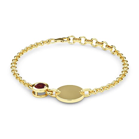 Mozambique Garnet Bracelet (Size 5 with 1 inch Extender) in 14K Gold Overlay Sterling Silver 1.16 Ct, Silver Wt 6.17 Gms