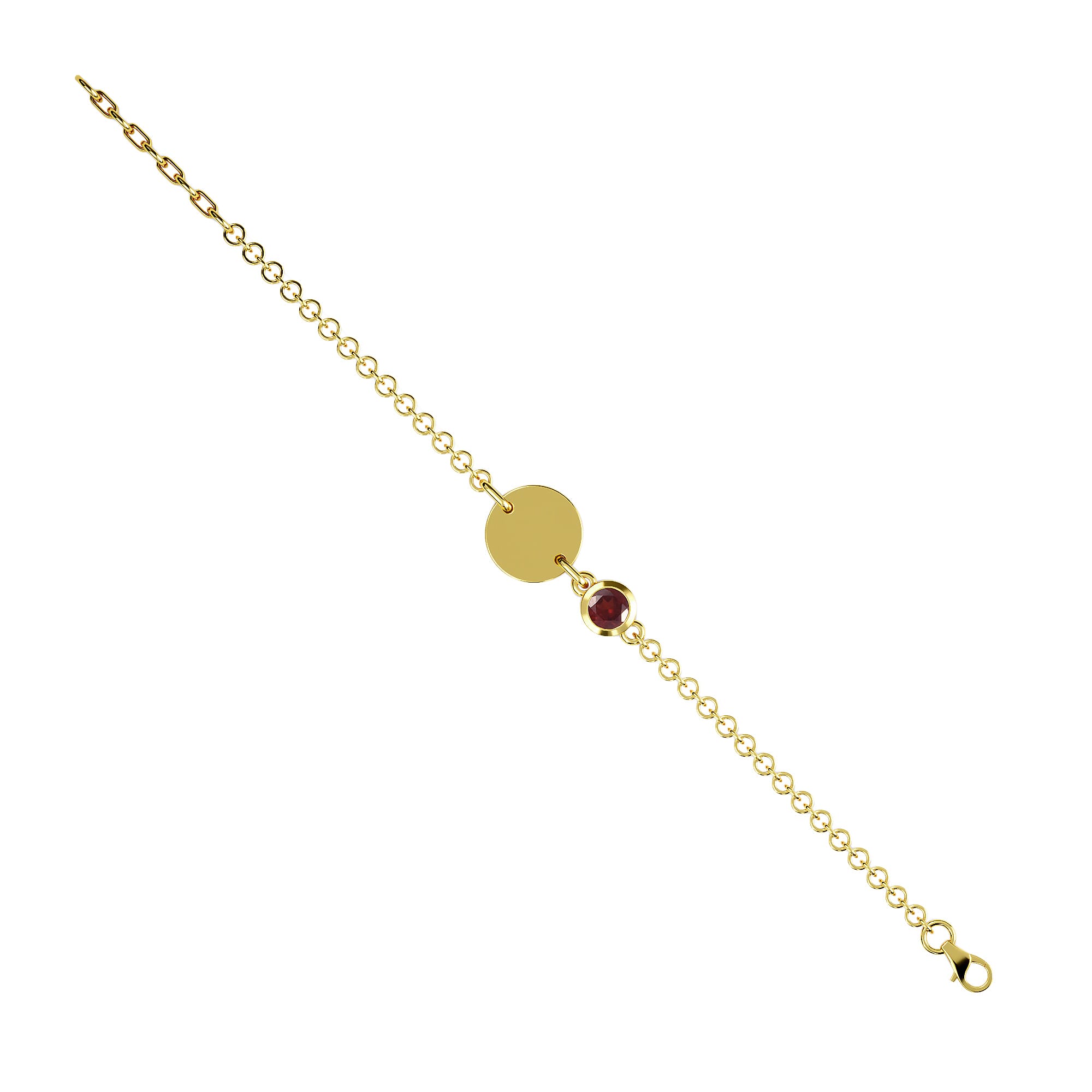 Mozambique Garnet Bracelet (Size 5 with 1 inch Extender) in 14K Gold Overlay Sterling Silver 1.16 Ct, Silver Wt 6.17 Gms