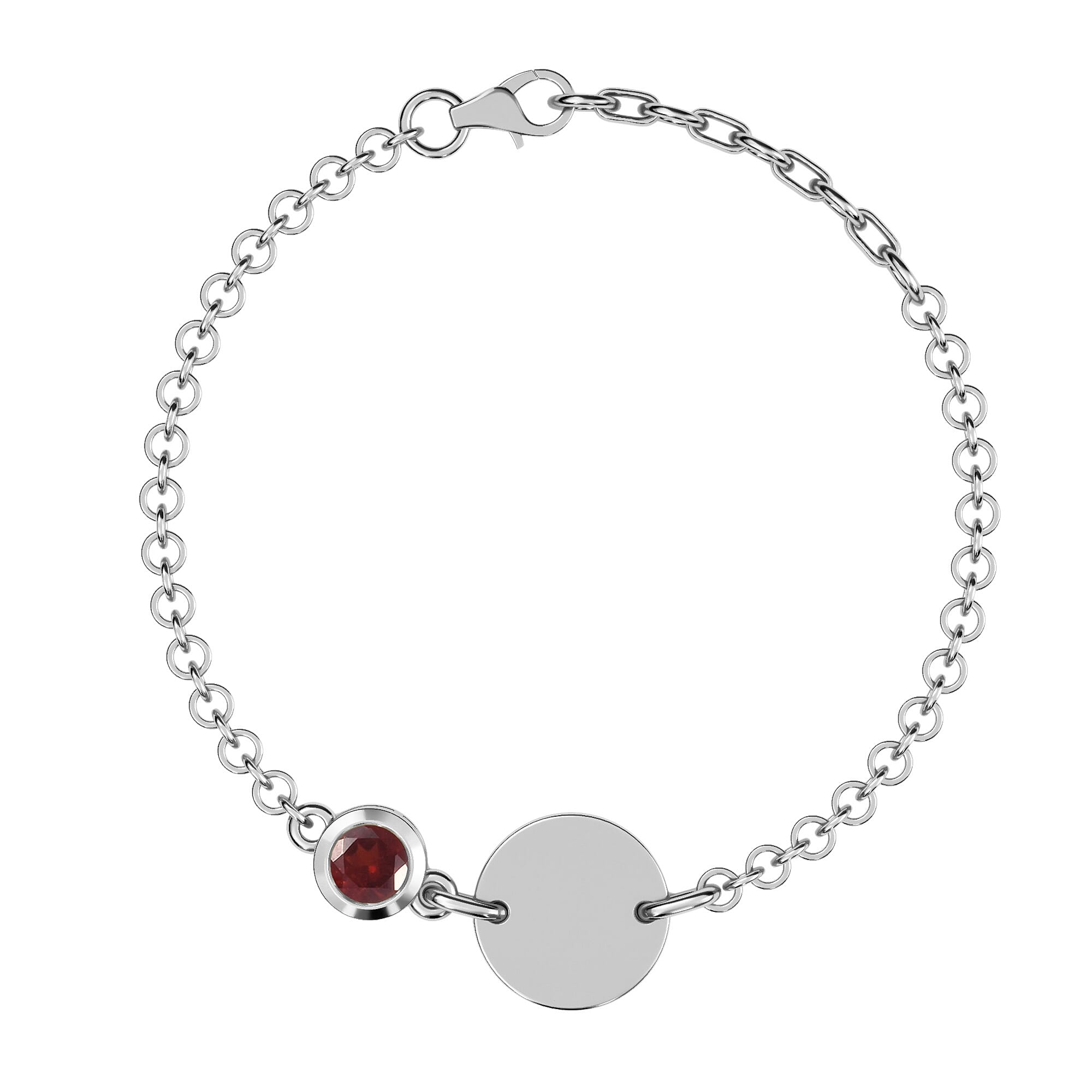 Mozambique Garnet Bracelet (Size 5 with 1 inch Extender) in Platinum Overlay Sterling Silver
