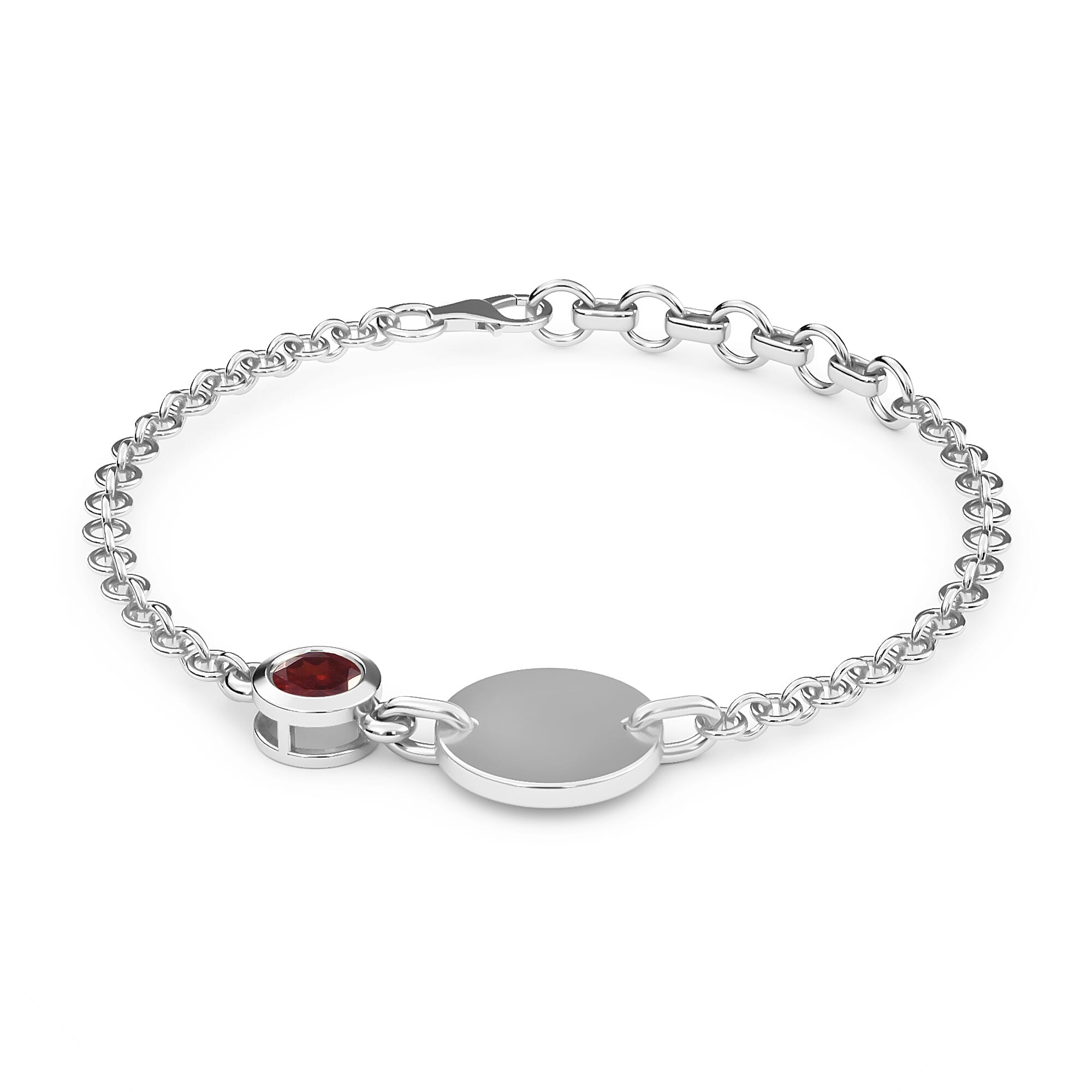 Mozambique Garnet Bracelet (Size 5 with 1 inch Extender) in Platinum Overlay Sterling Silver