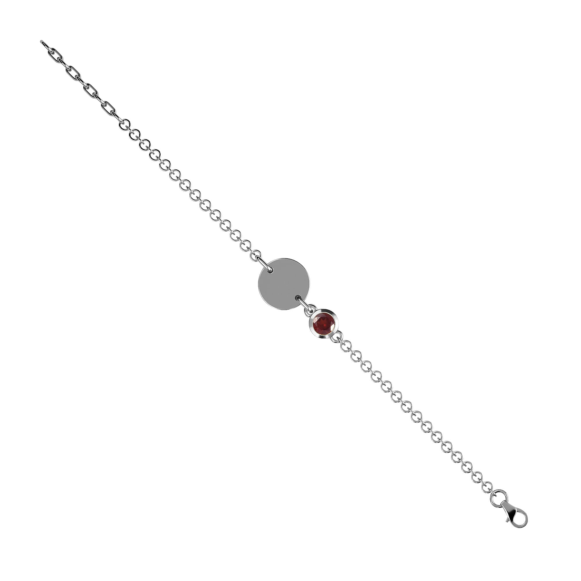 Mozambique Garnet Bracelet (Size 5 with 1 inch Extender) in Platinum Overlay Sterling Silver