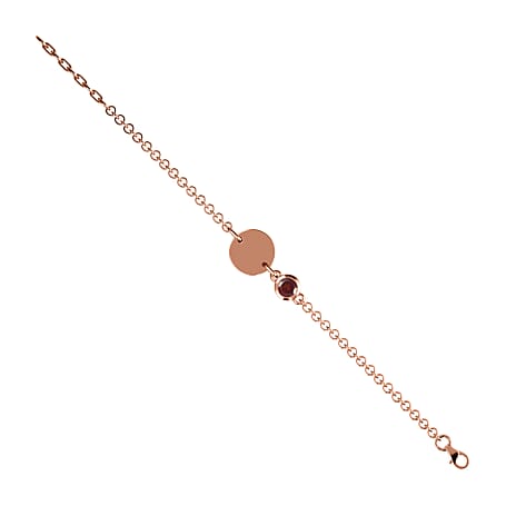 Mozambique Garnet Bracelet (Size 5 with 1 Inch Extender) in Rose Gold Overlay Sterling Silver 1.16 Ct, Silver Wt 6.17 Gms