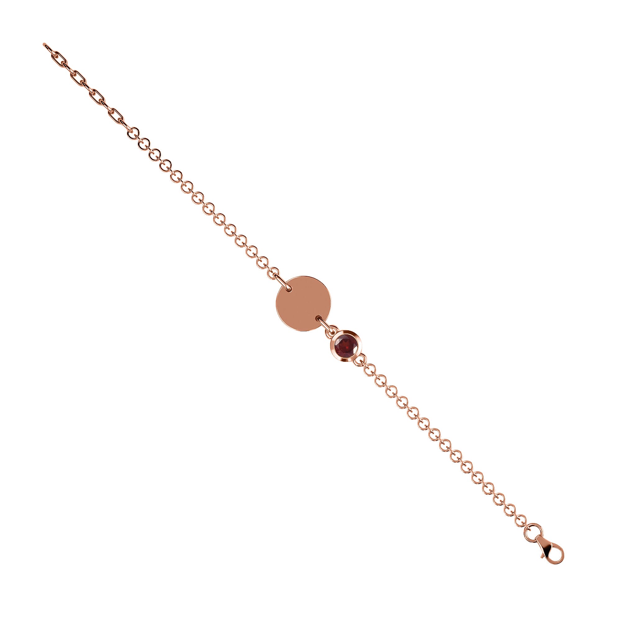 Mozambique Garnet (0.54 Ct) Sterling Silver Bracelet (Size 7.5)  0.536  Ct.