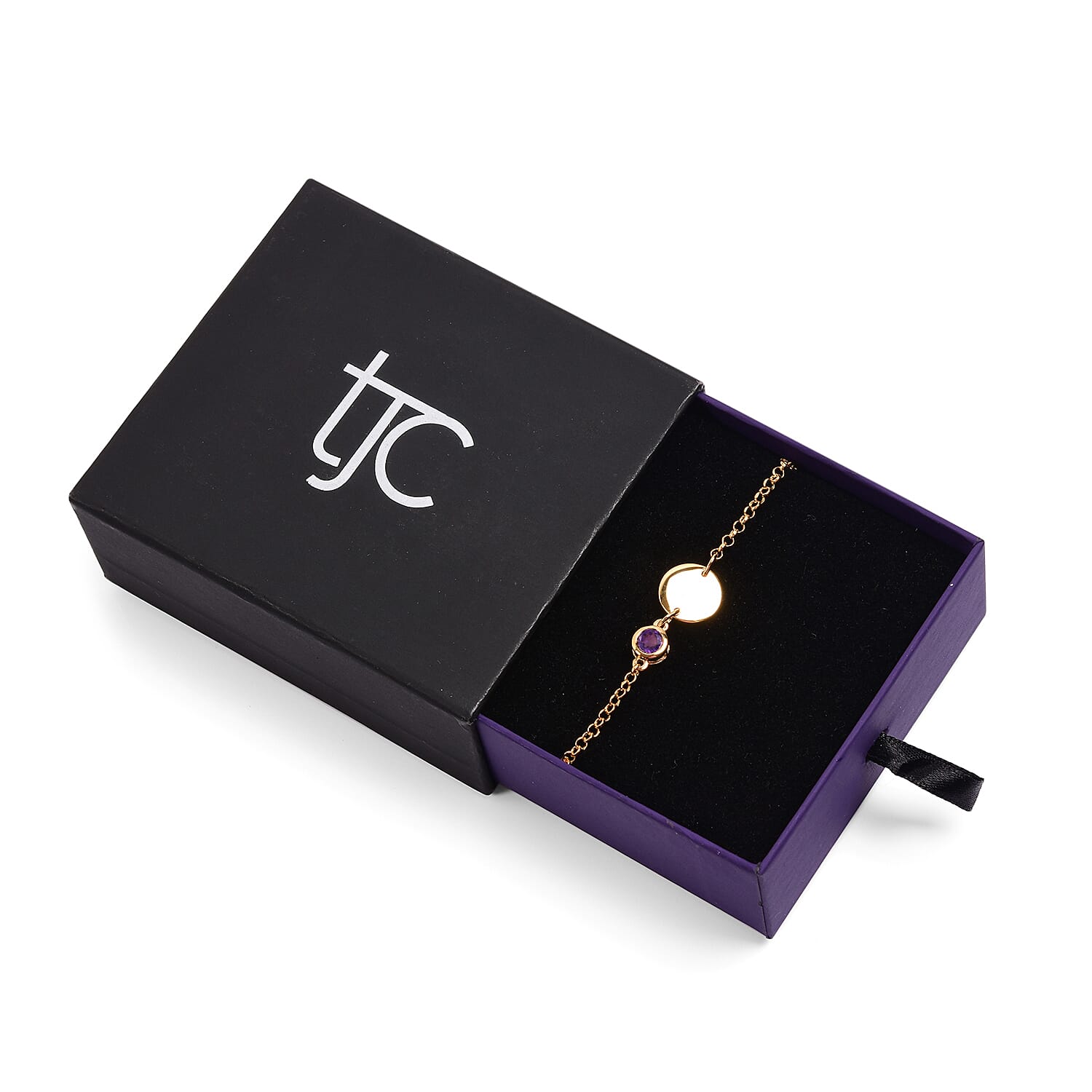 Amethyst  Bracelet (Size 6 with Extender) in 14K Gold Overlay Sterling Silver 0.50 Ct.