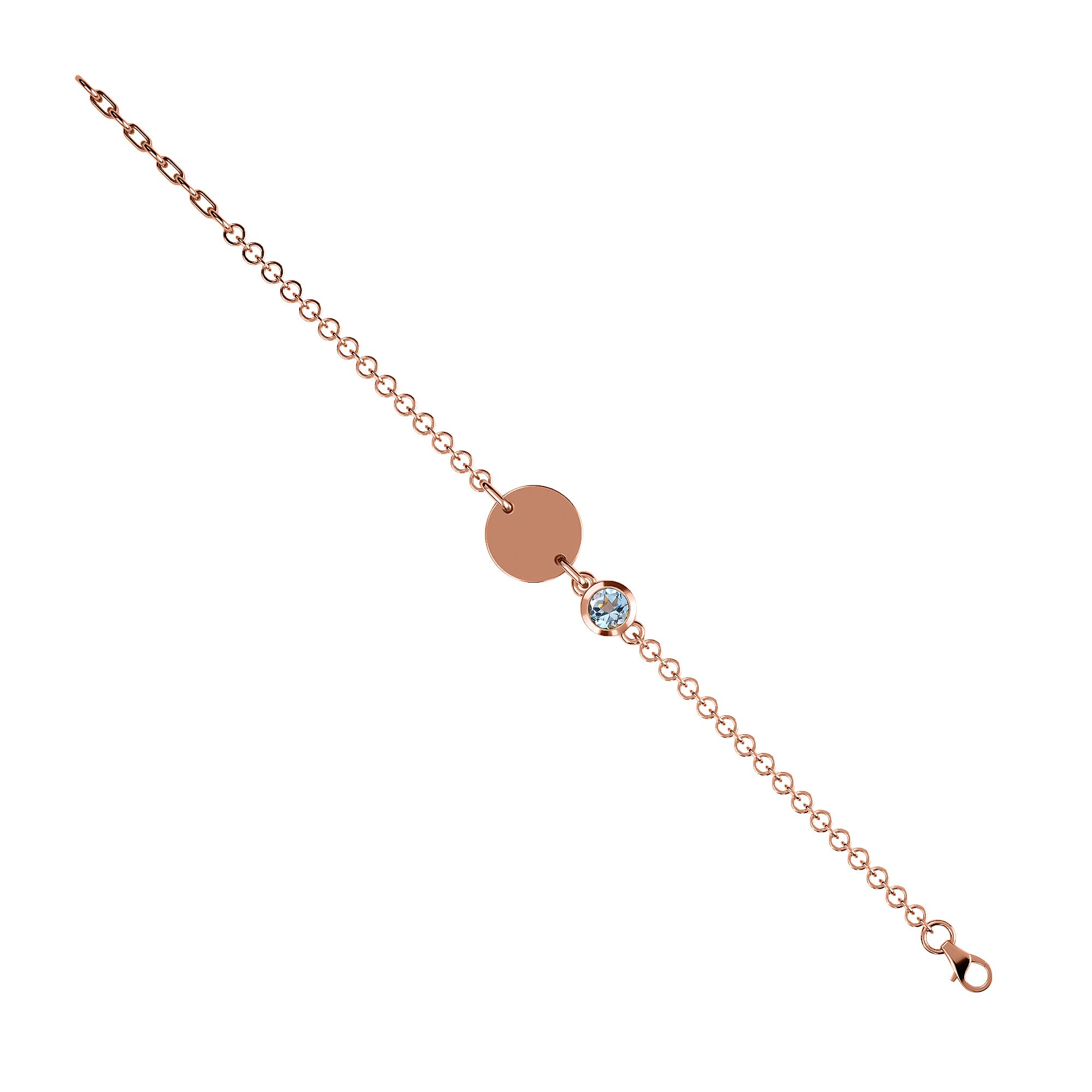 Espirito Santo Aquamarine Bracelet (Size 7.5) in Rose Gold Overlay Sterling Silver