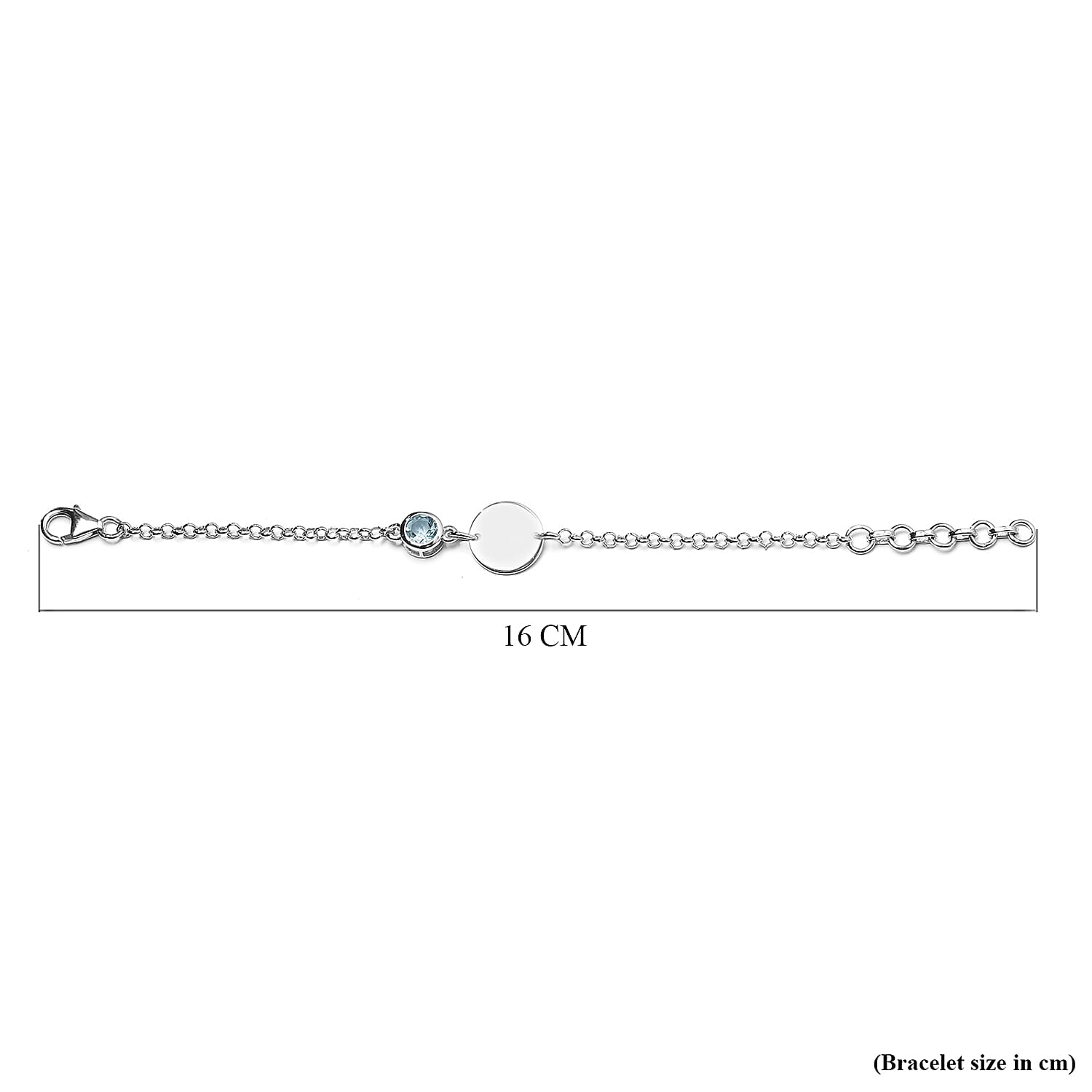 Aquamarine Bracelet (Size 5 with 1 inch Extender) in Platinum Overlay Sterling Silver 0.45 Ct. Aquamarine Bracelet (Size 5 with 1 inch Extender) in Platinum Overlay Sterling Silver 0.45 Ct.