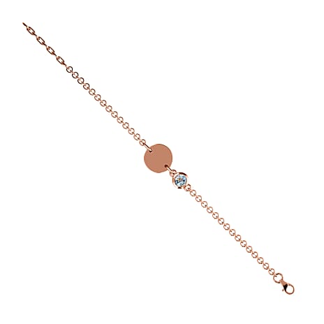 Espirito Santo Aquamarine Bracelet (Size 6 with Extender) in Rose Gold Overlay Sterling Silver