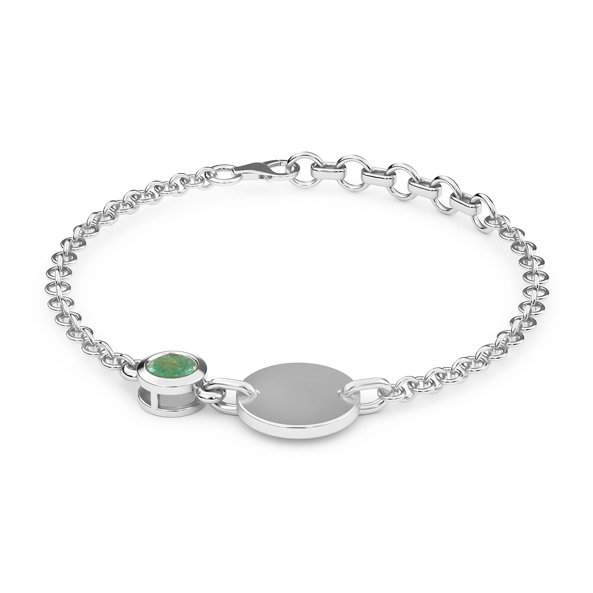 Kagem Zambian Emerald Bracelet (Size 4.5 With 1 Inch Extender ) in Platinum Overlay Sterling Silver