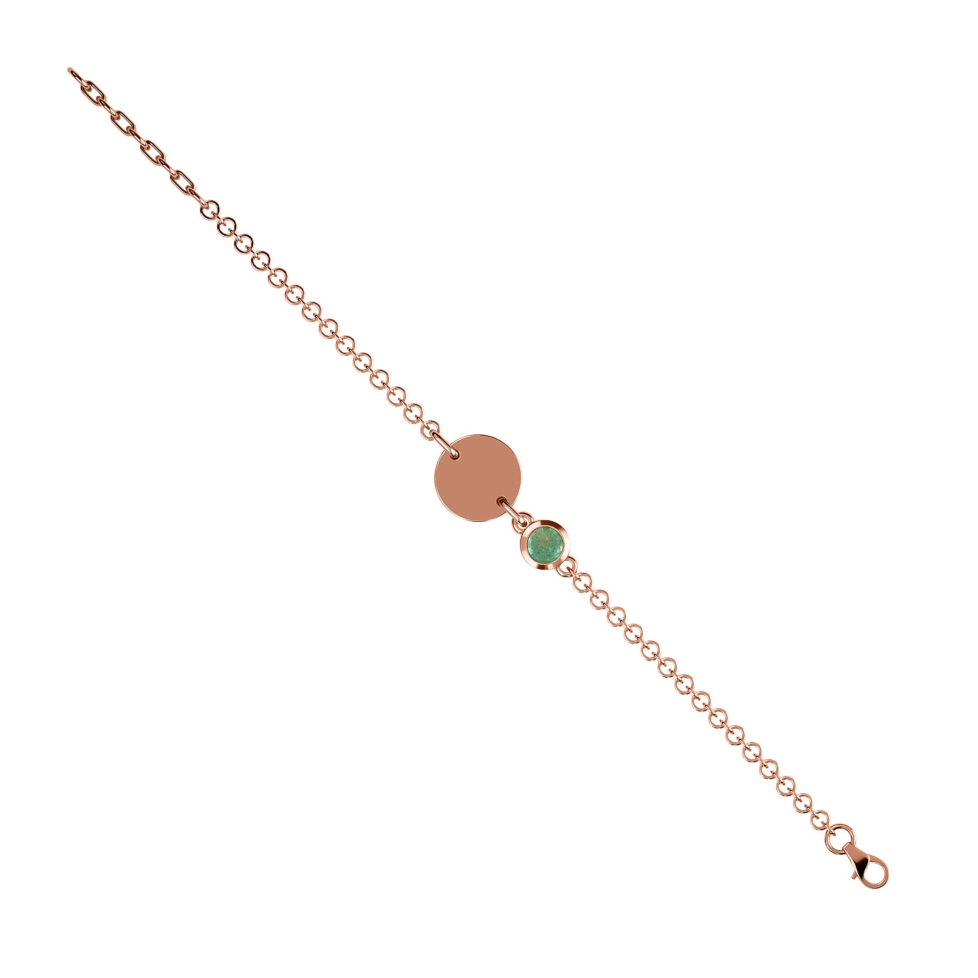 Kagem Zambian Emerald Bracelet (Size 6 with Extender) in Rose Gold Overlay Sterling Silver 0.43 Ct.