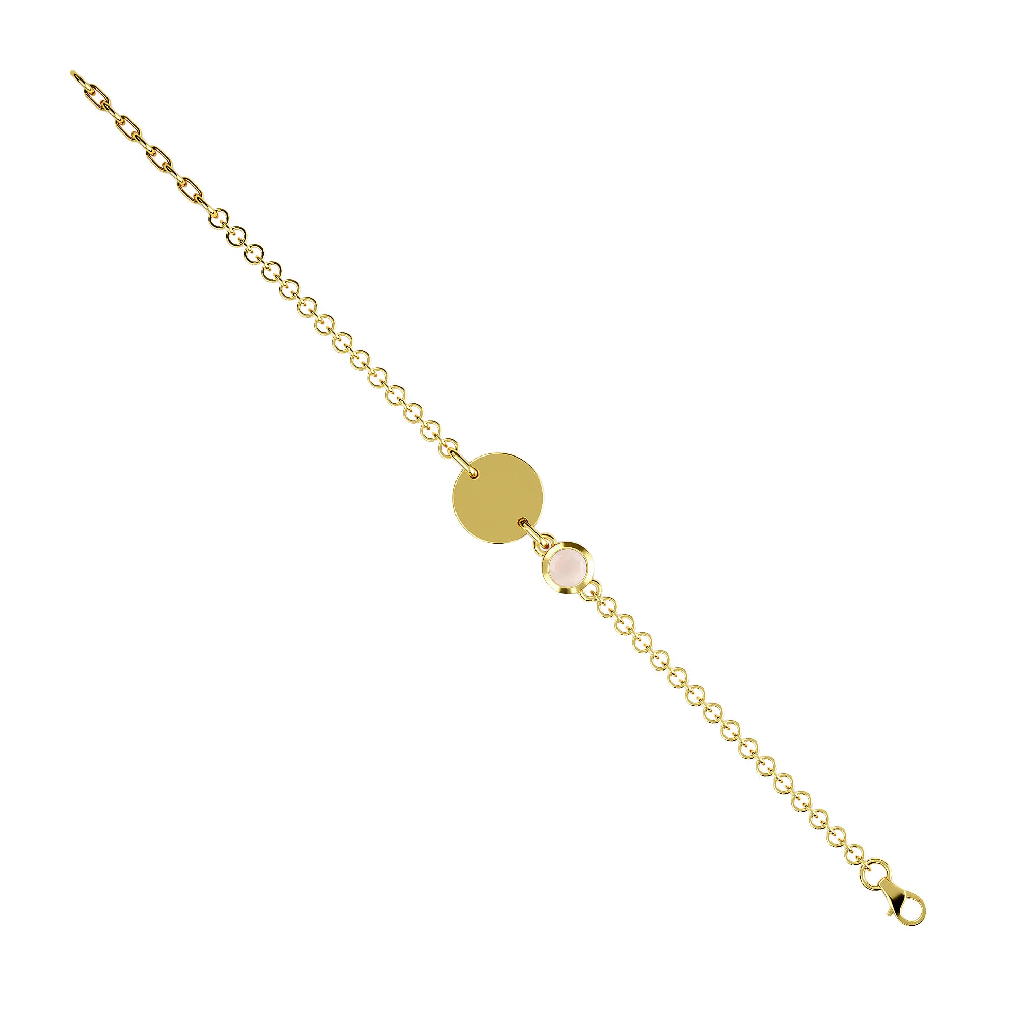 Sri Lankan White Moonstone Bracelet (Size 7.5 with Extender) in 14K Gold Overlay Sterling Silver