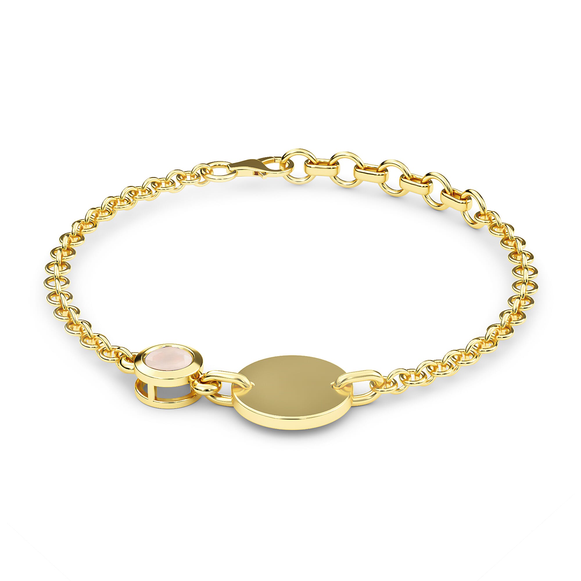 Sri Lankan White Moonstone Bracelet (Size 7.5 with Extender) in 14K Gold Overlay Sterling Silver