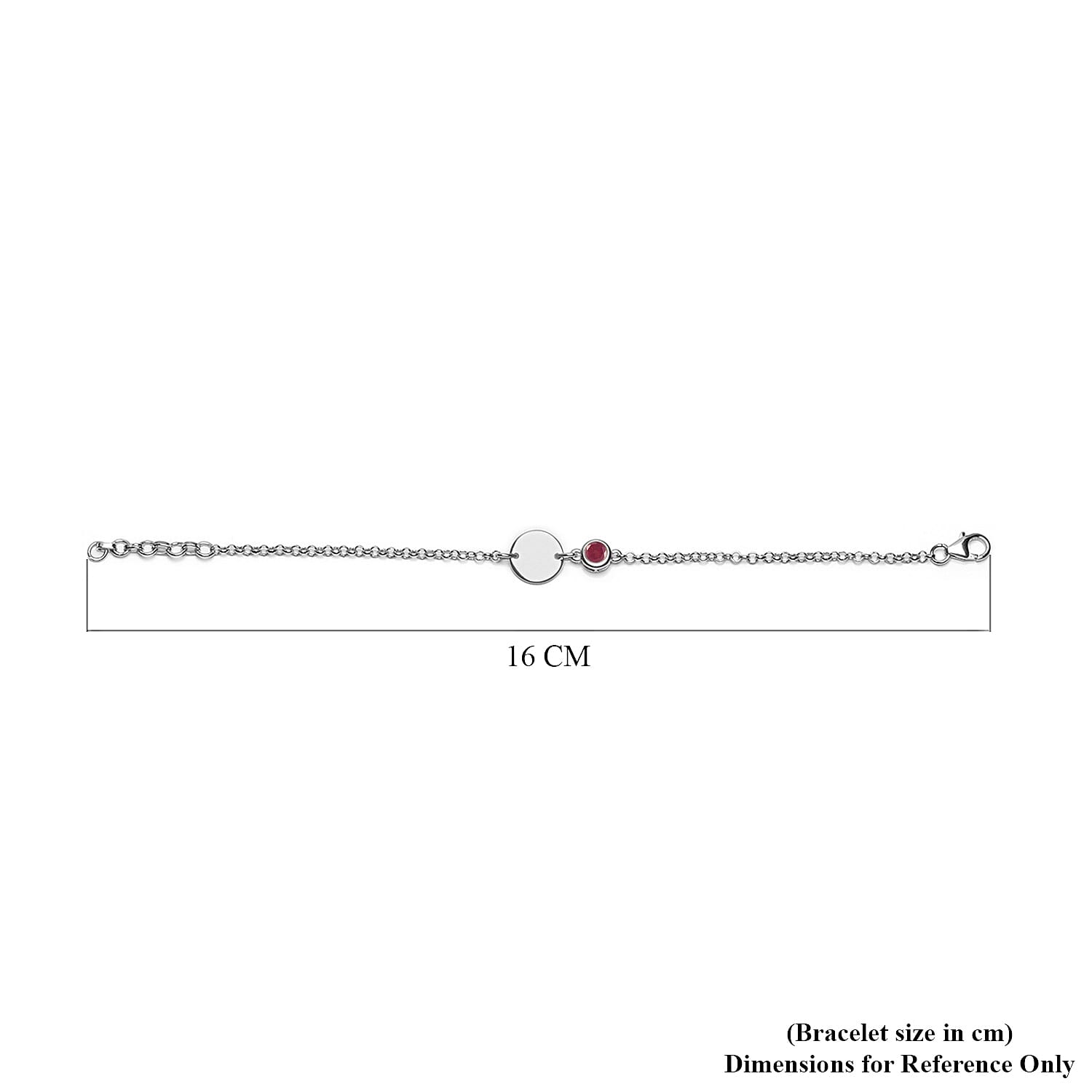 African Ruby (FF) Bracelet (Size 5 with 1 inch Extender) in Platinum Overlay Sterling Silver 1.01 Ct