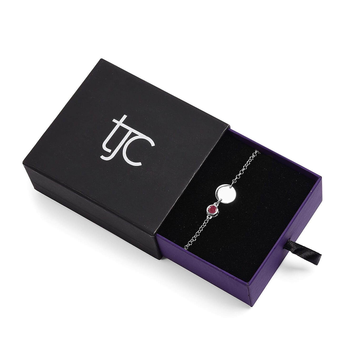 African Ruby (FF) Bracelet (Size 5 with 1 inch Extender) in Platinum Overlay Sterling Silver 1.01 Ct