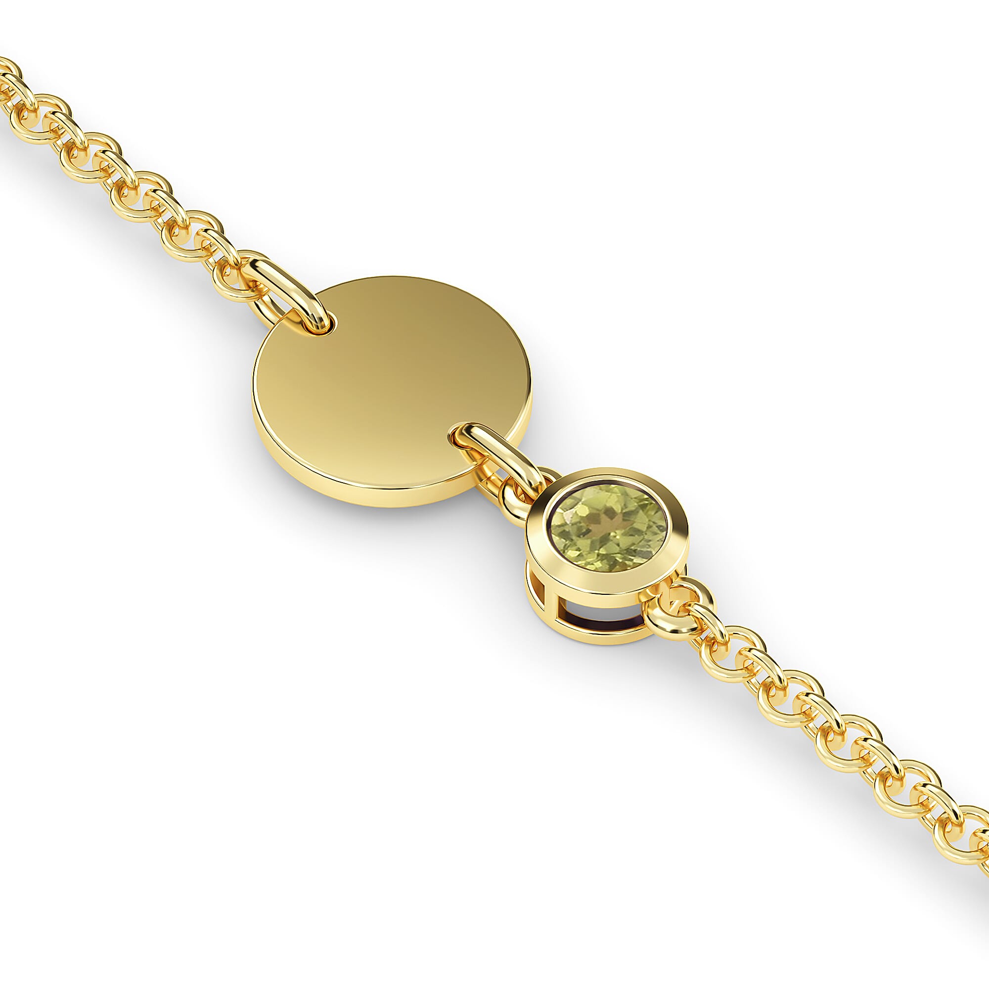 Hebei Peridot Bracelet (Size 5 With 1 Inch Extender) in 14K Gold Overlay Sterling Silver , Silver Wt 8.40 Gms