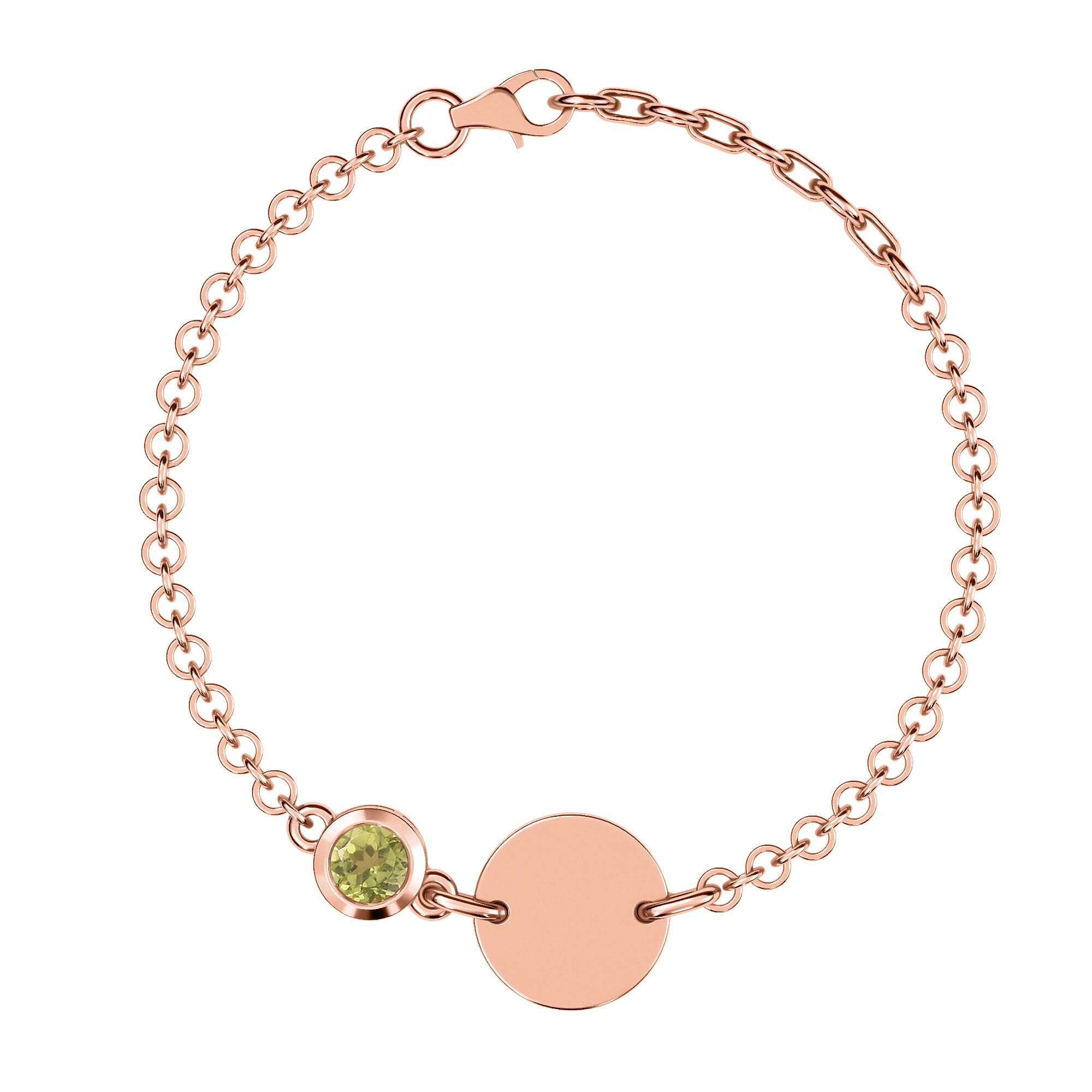 Hebei Peridot Bracelet (Size 7.5 with Extender) in Rose Gold Overlay Sterling Silver