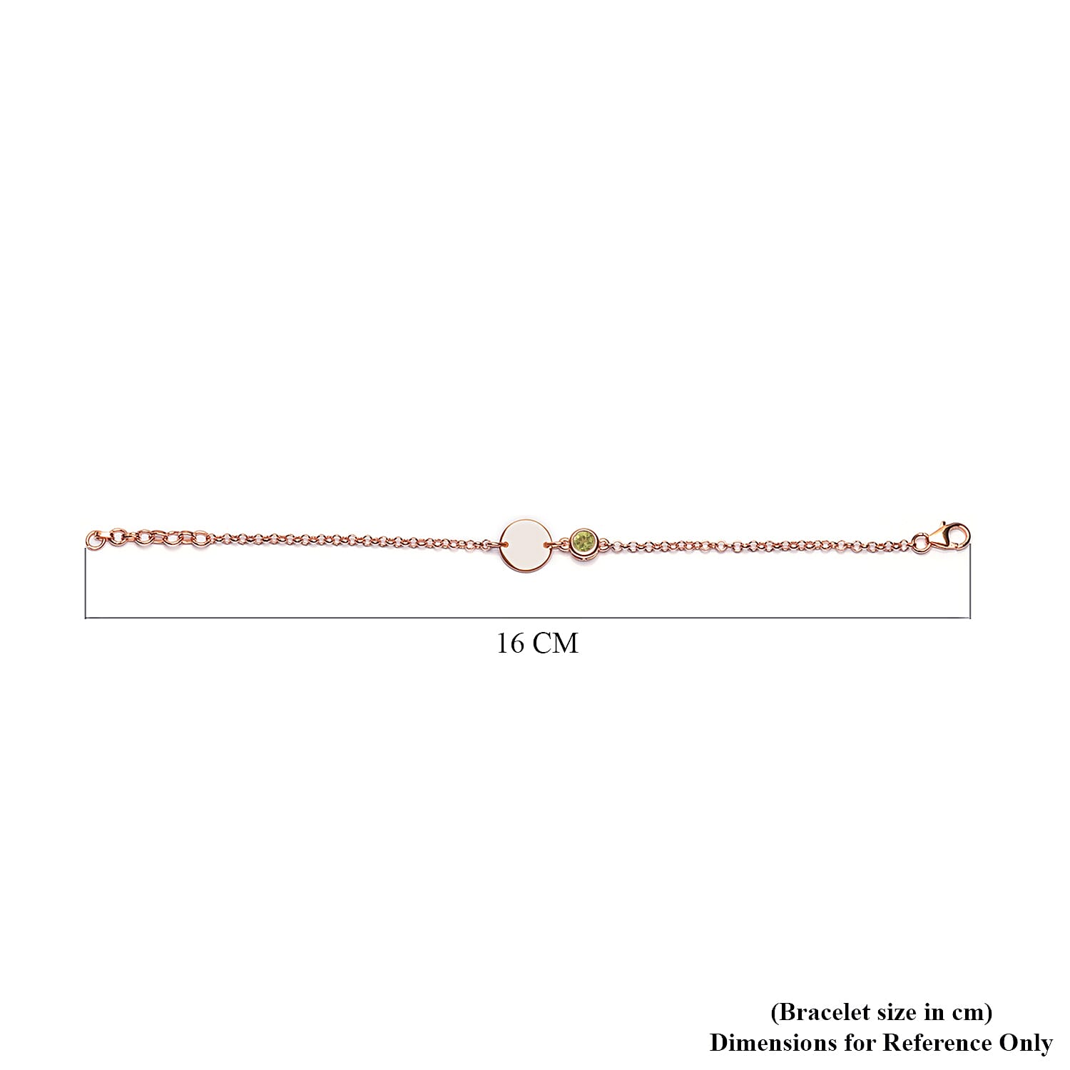 Hebei Peridot Bracelet (Size 7.5 with Extender) in Rose Gold Overlay Sterling Silver