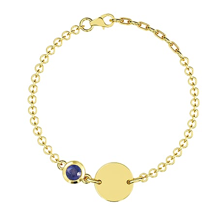 0.57 Ct. Blue Sapphire Bracelet in 14K Gold Plated Sterling Silver