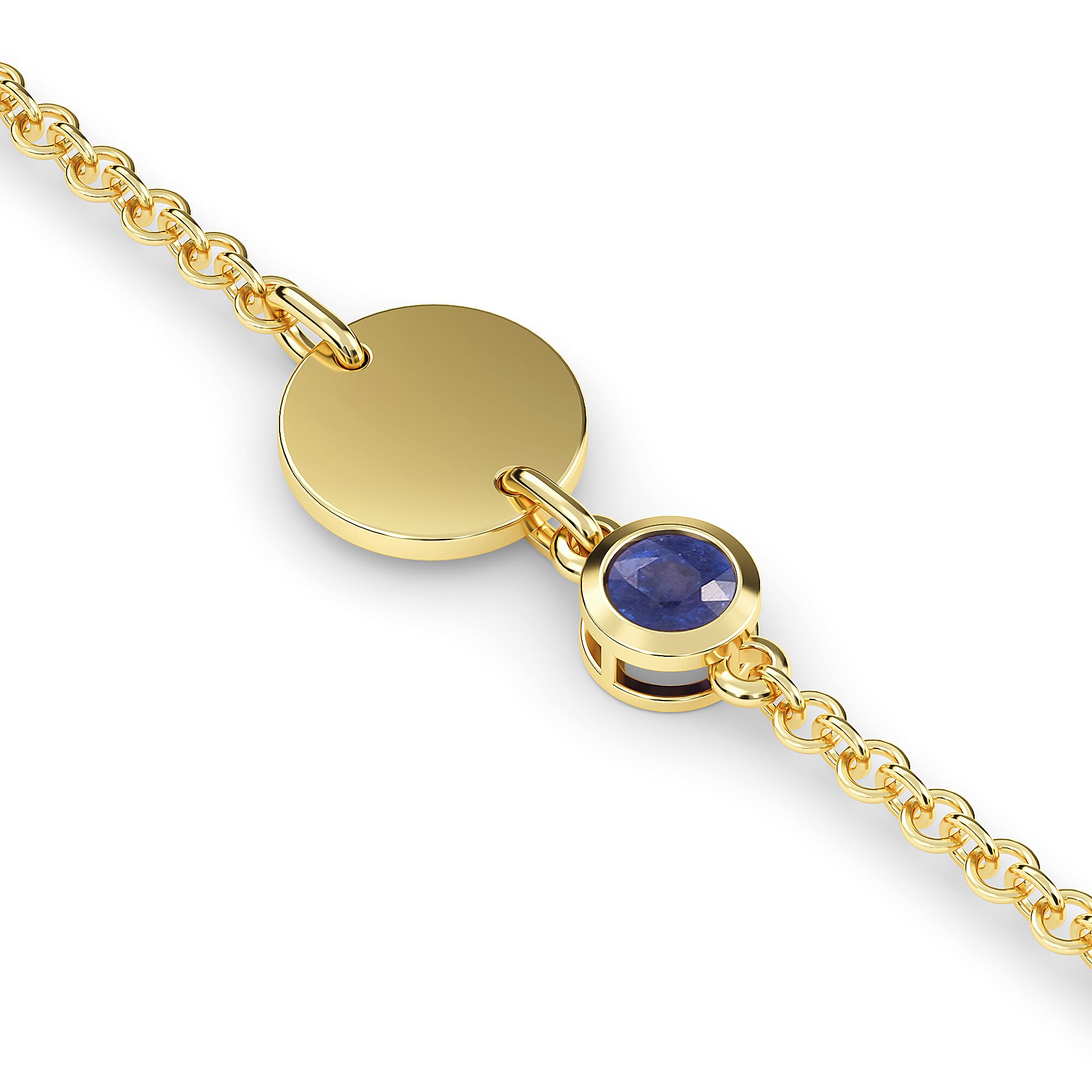 Masoala Sapphire (FF) Bracelet (Size 5 with 1 inch Extender) in 14K Gold Overlay Sterling Silver 1.11 Ct, Silver Wt 6.18 Gms