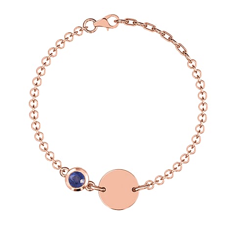 Fissure Filled Blue Sapphire (0.57 Ct) Sterling Silver Bracelet (Size 6)  0.570  Ct.