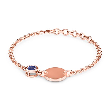Fissure Filled Blue Sapphire (0.57 Ct) Sterling Silver Bracelet (Size 6)  0.570  Ct.